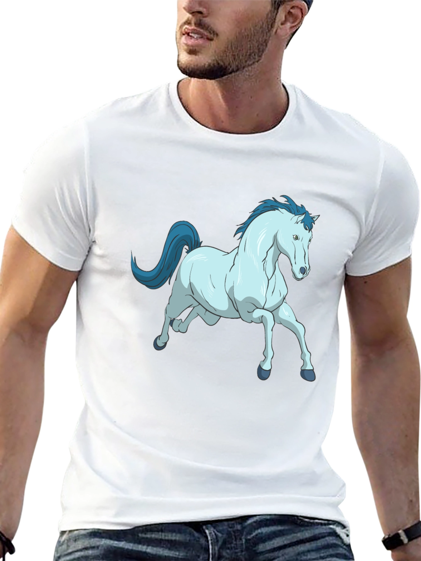 Black Horse Graphic Tee - Unique Cartoon Design view 13