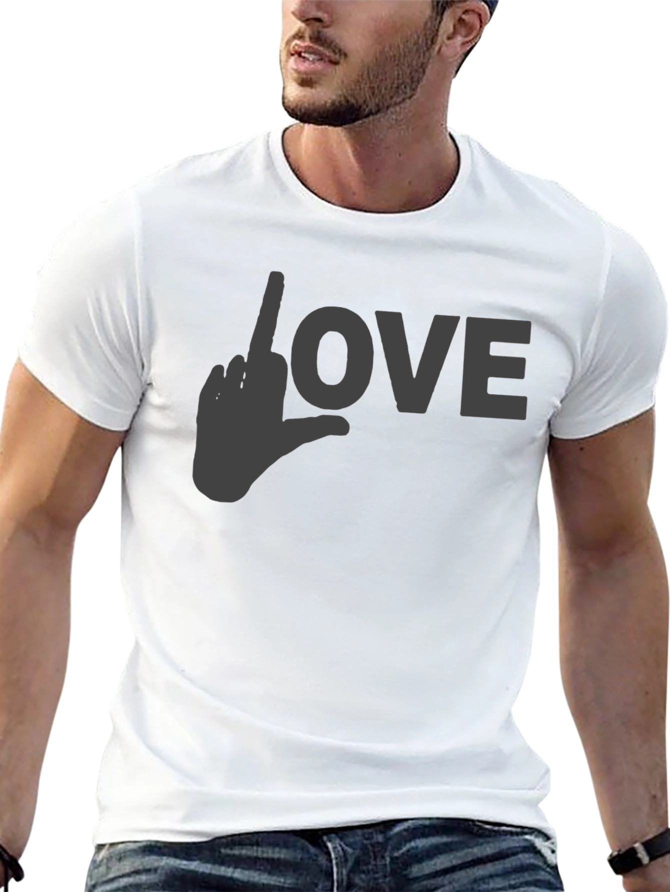 Black Love Gesture Graphic T-Shirt - Black view 13