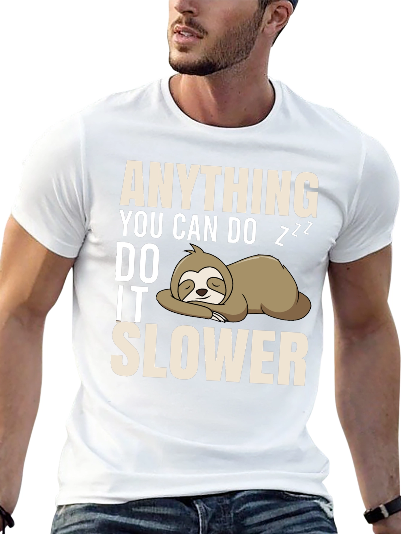 Black Anything You Can Do I Can Do It Slower Sloth T-Shirt view 13