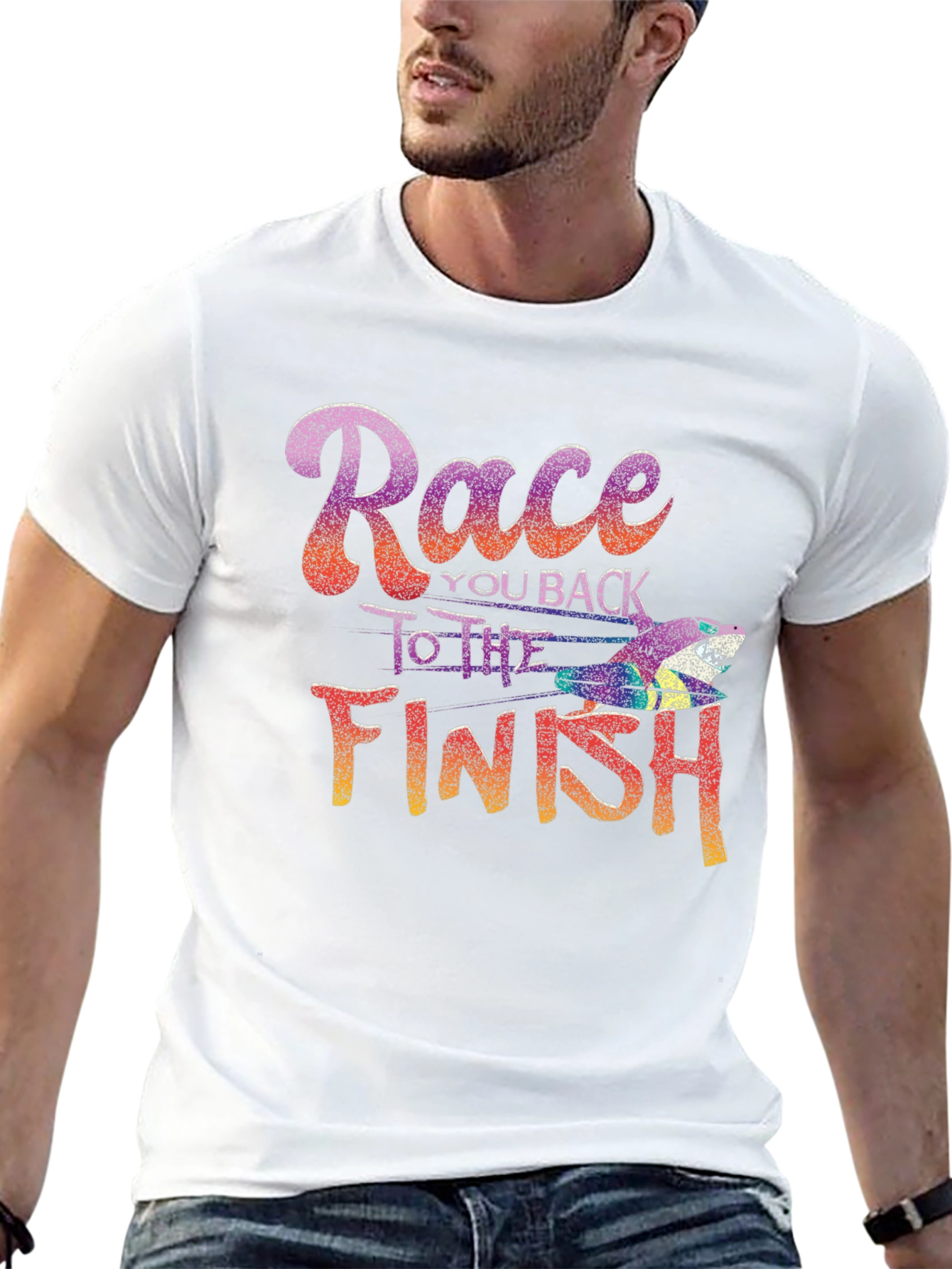 Black Race You Back to the Finish T-Shirt view 13