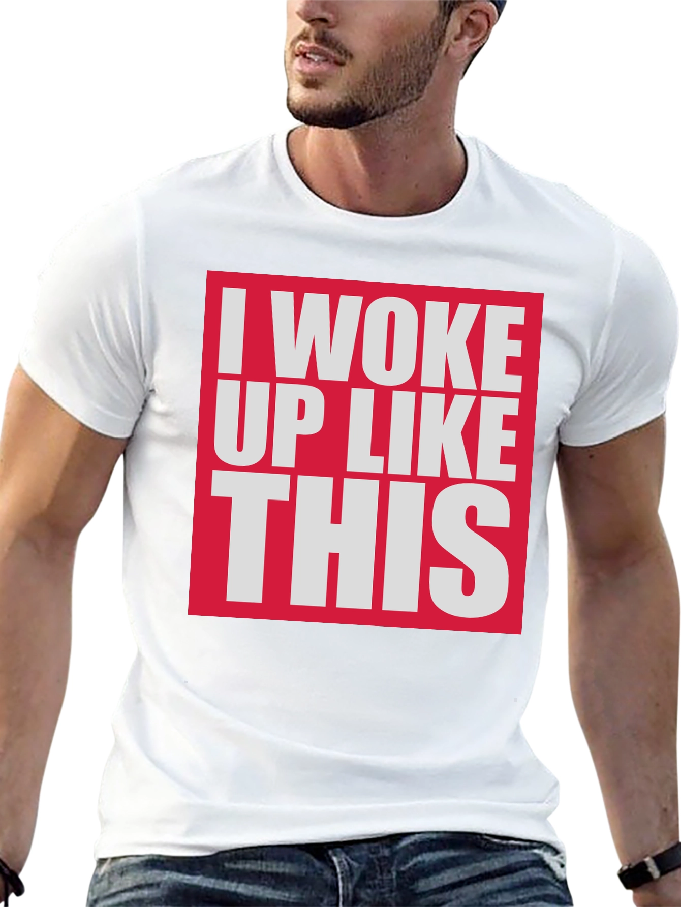 Black I Woke Up Like This Graphic Tee - Black Cotton T-Shirt view 13