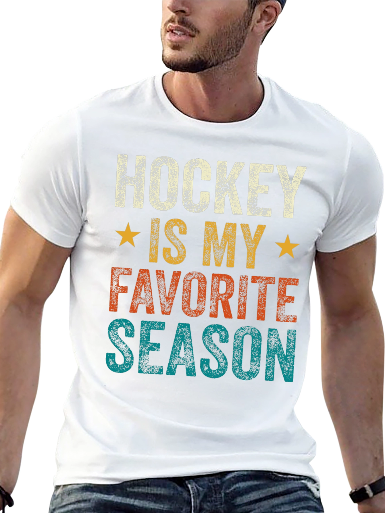 Black Hockey Is My Favorite Season Graphic T-Shirt view 13