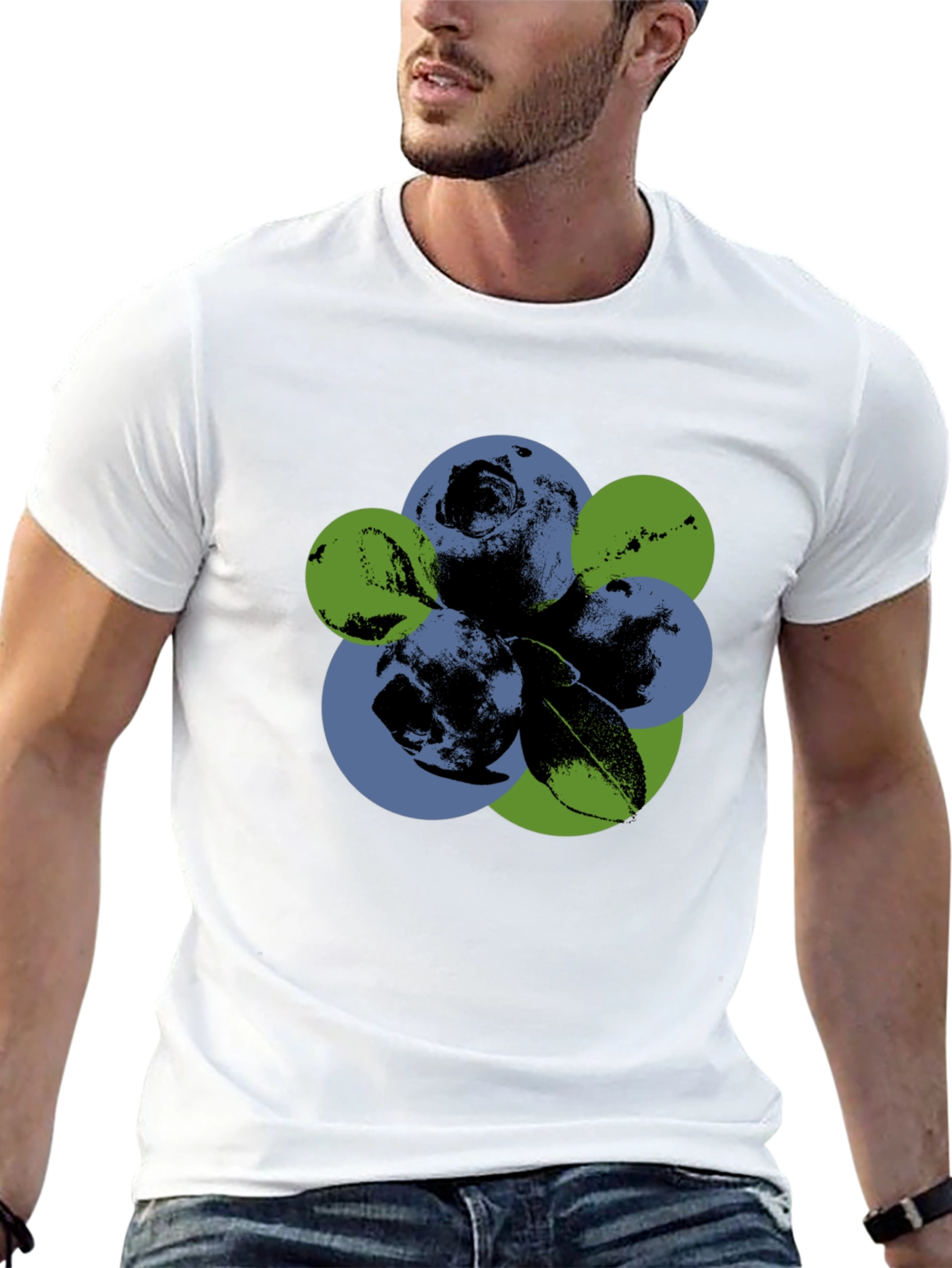 Black Abstract Blueberry Graphic T-Shirt view 13