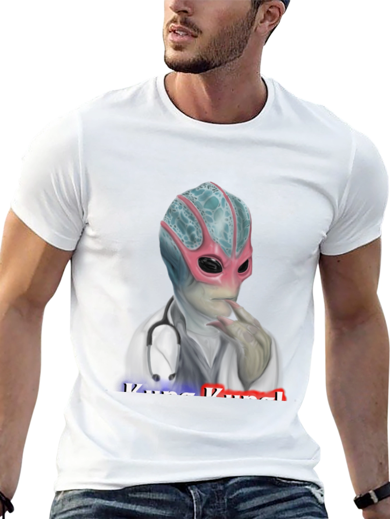 Black Alien Doctor T-Shirt - Medical Humor Tee view 13
