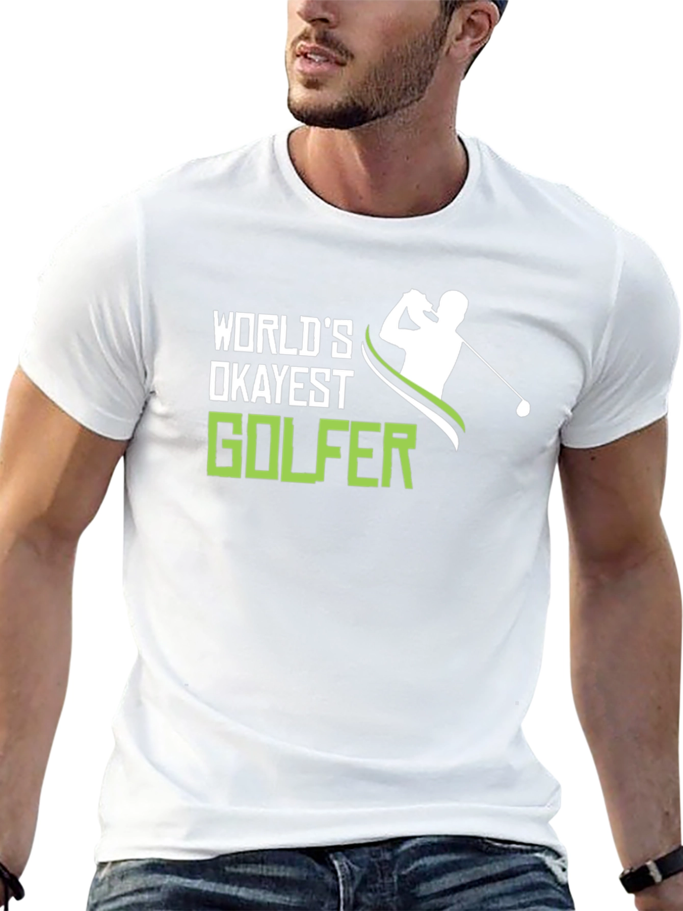 Black World's Okayest Golfer T-Shirt - Funny Golf Tee view 13