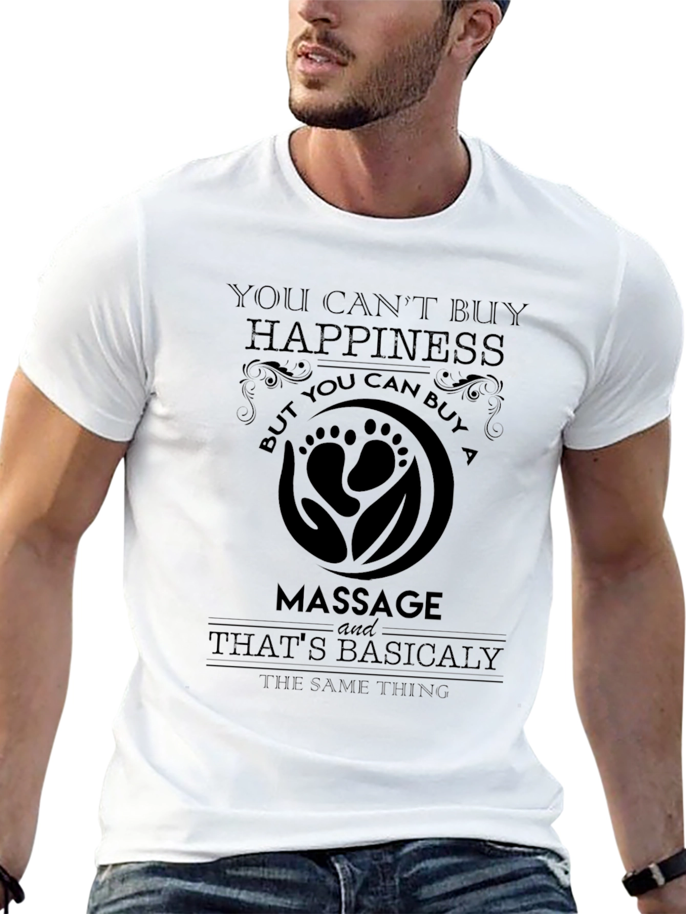 Black Massage Therapy Humor T-Shirt - You Can Buy a Massage view 13
