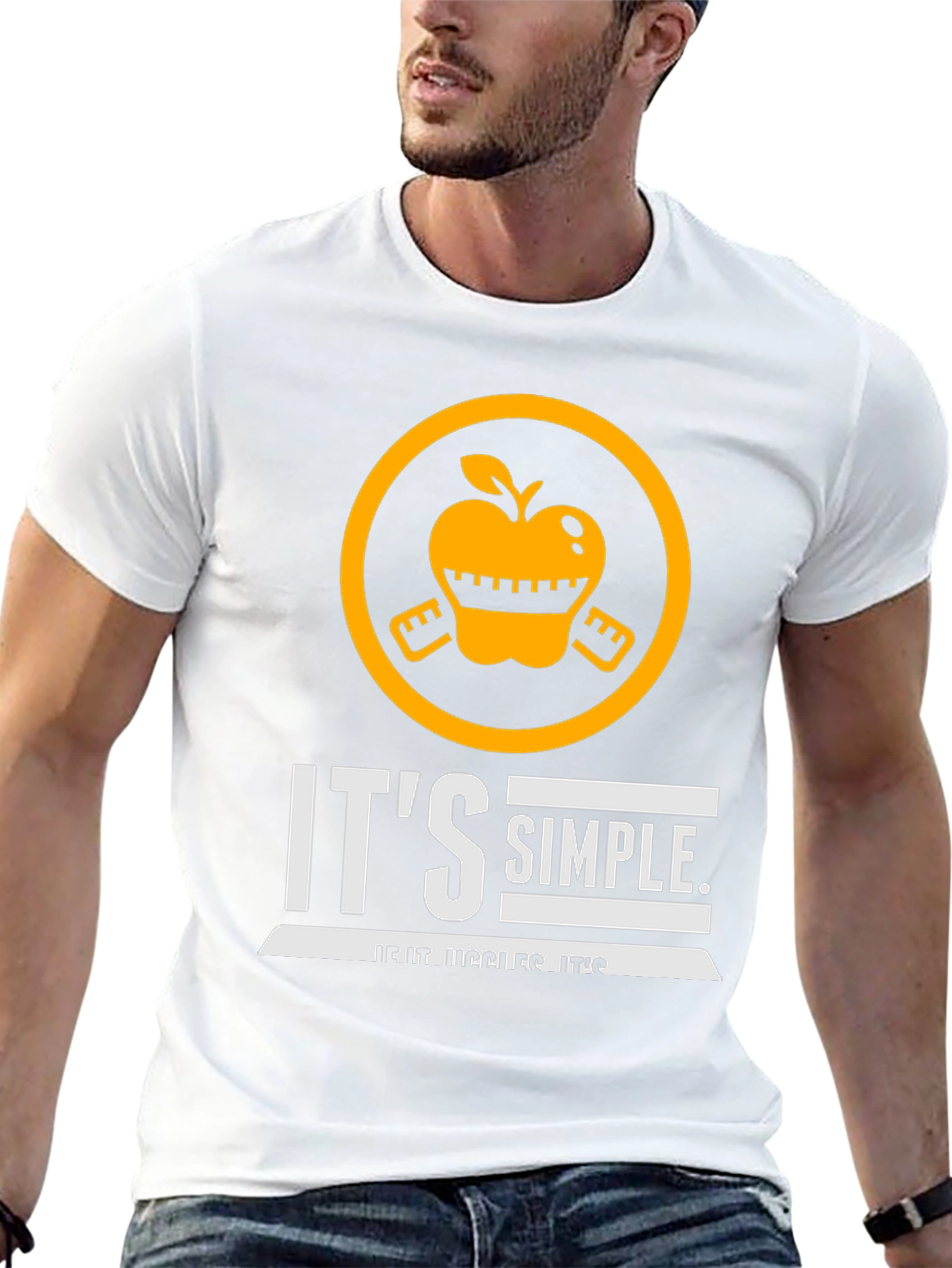 Black It's Simple If It Jiggles It's Fat Funny T-Shirt view 13