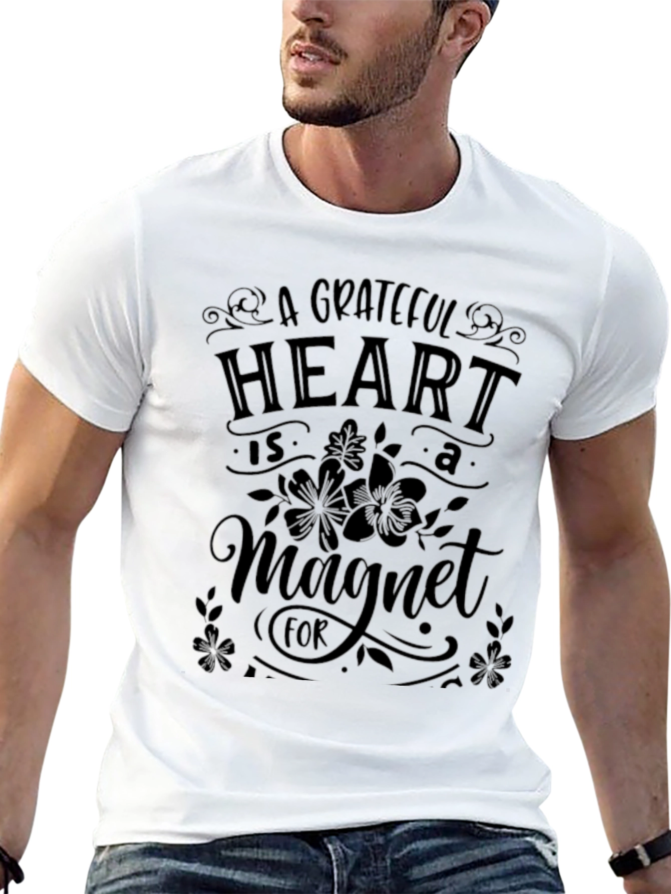 Grateful Heart Magnet T-Shirt - Black - 13