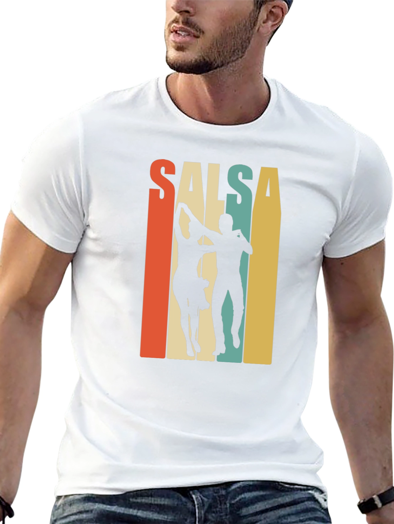 Black Salsa Dance Retro Graphic T-Shirt view 13