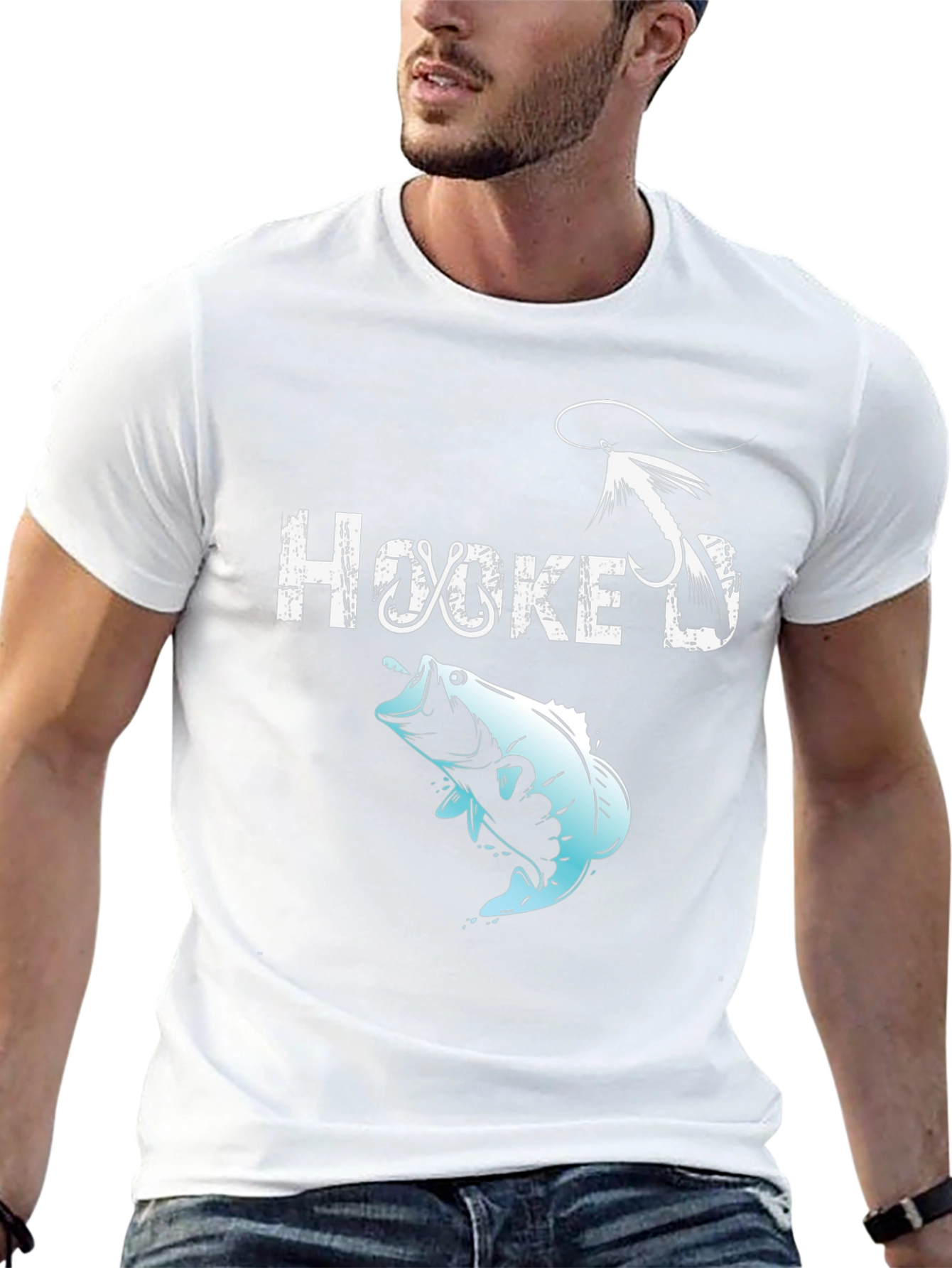 Black Hooked Fishing T-Shirt - Angler Gift view 13