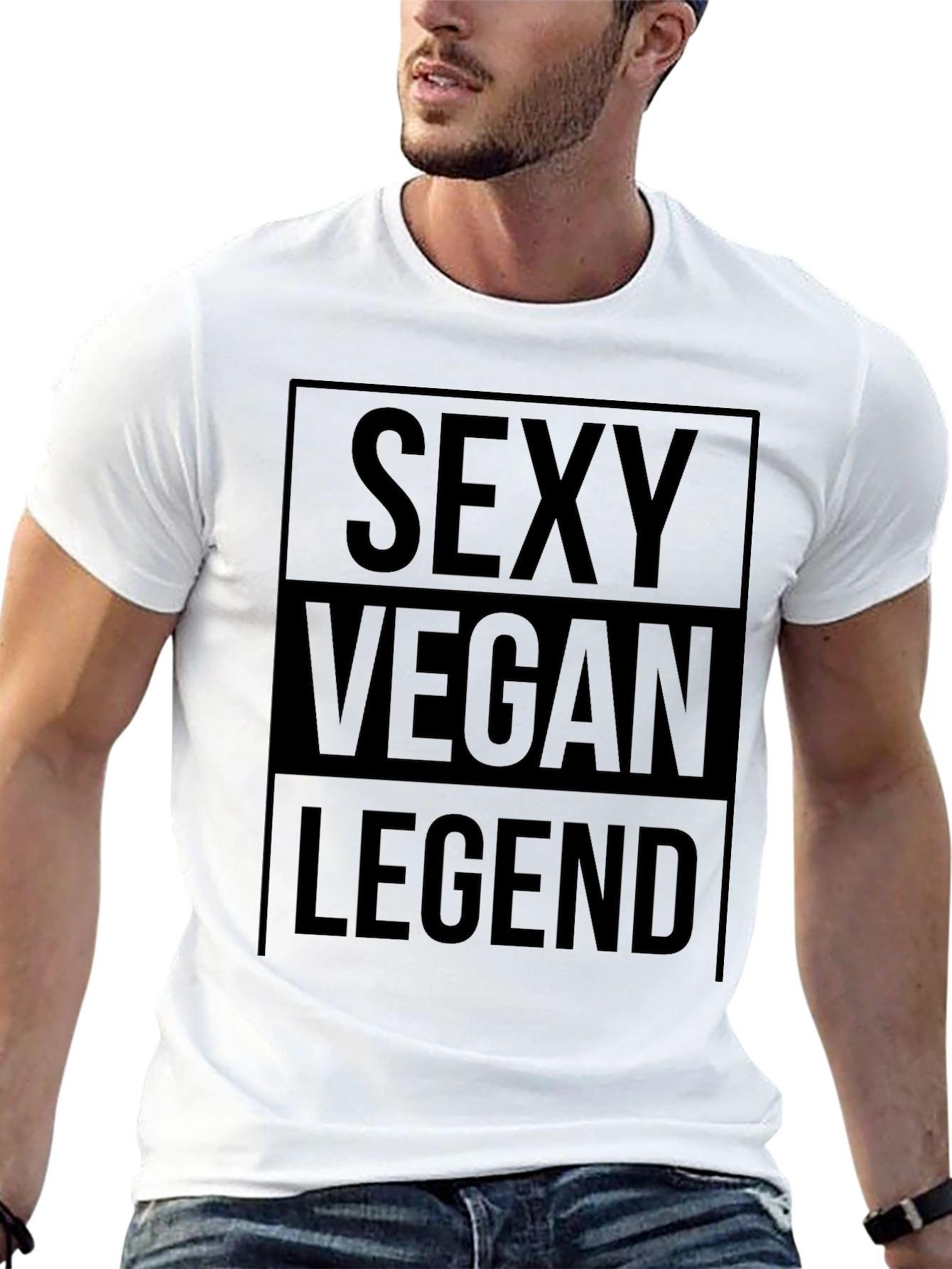 Black Sexy Vegan Legend Graphic Tee - Unisex view 13