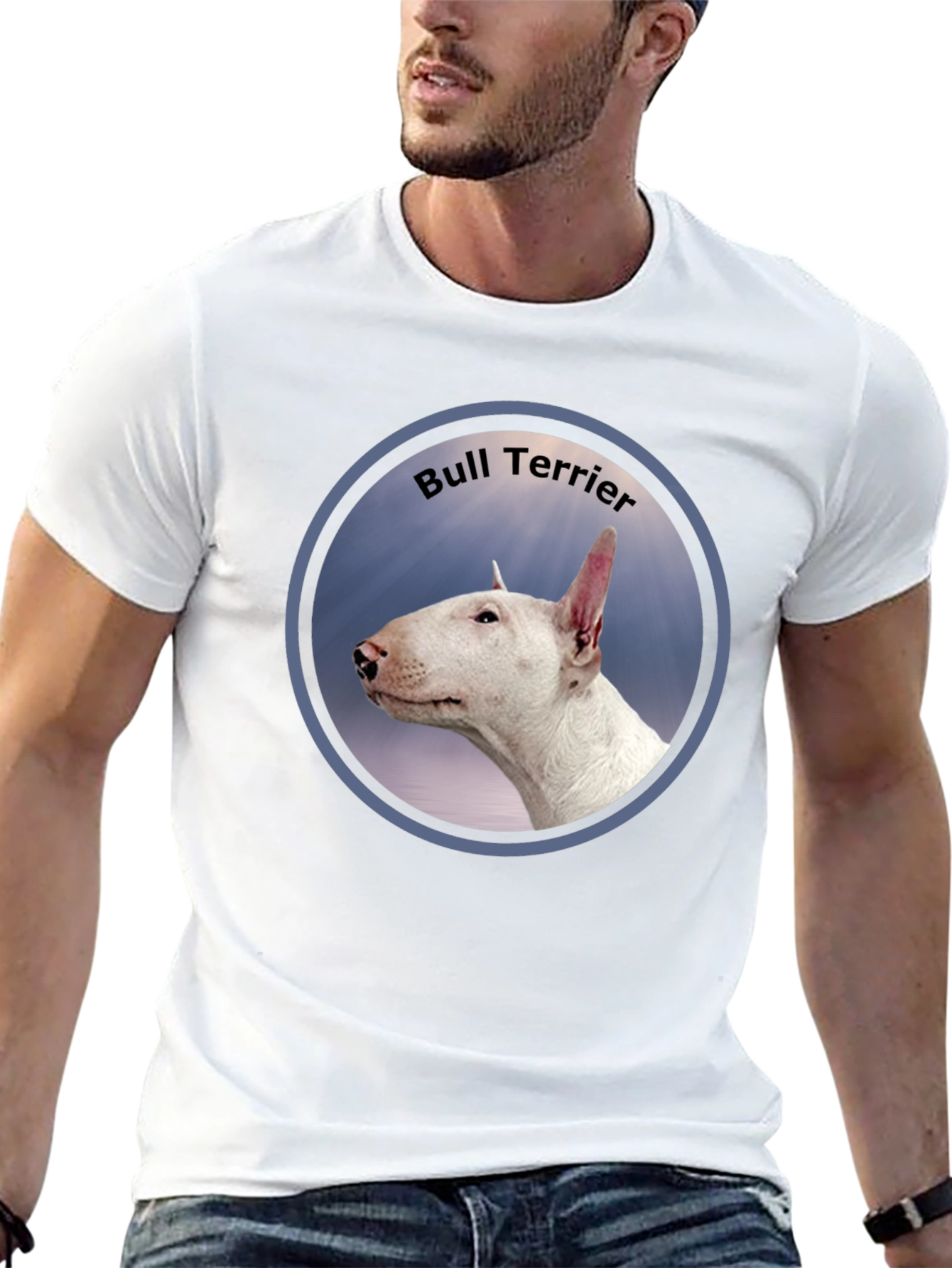Black Bull Terrier Portrait Graphic T-Shirt view 13