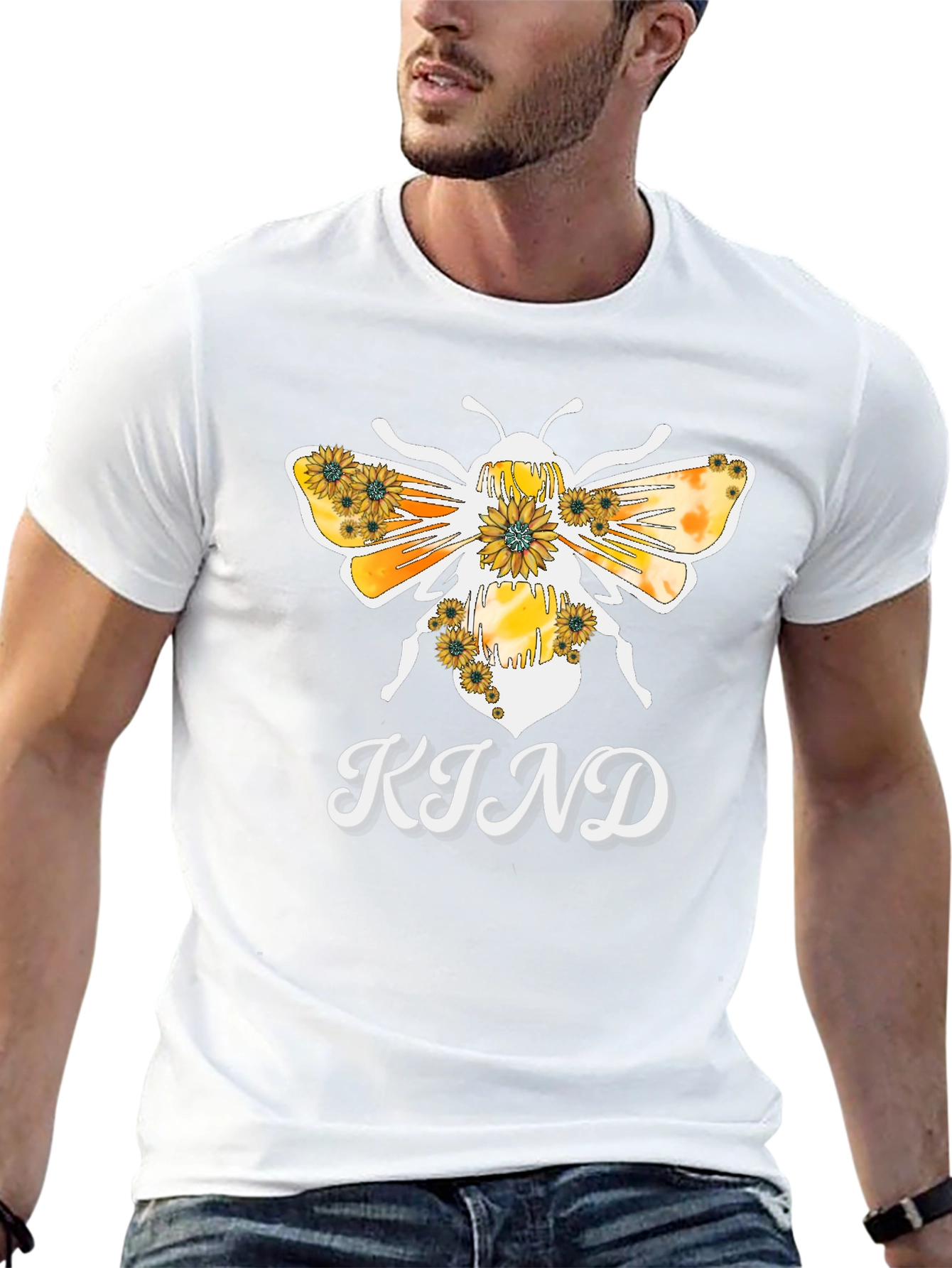 Black Bee Kind Sunflower Graphic T-Shirt view 13