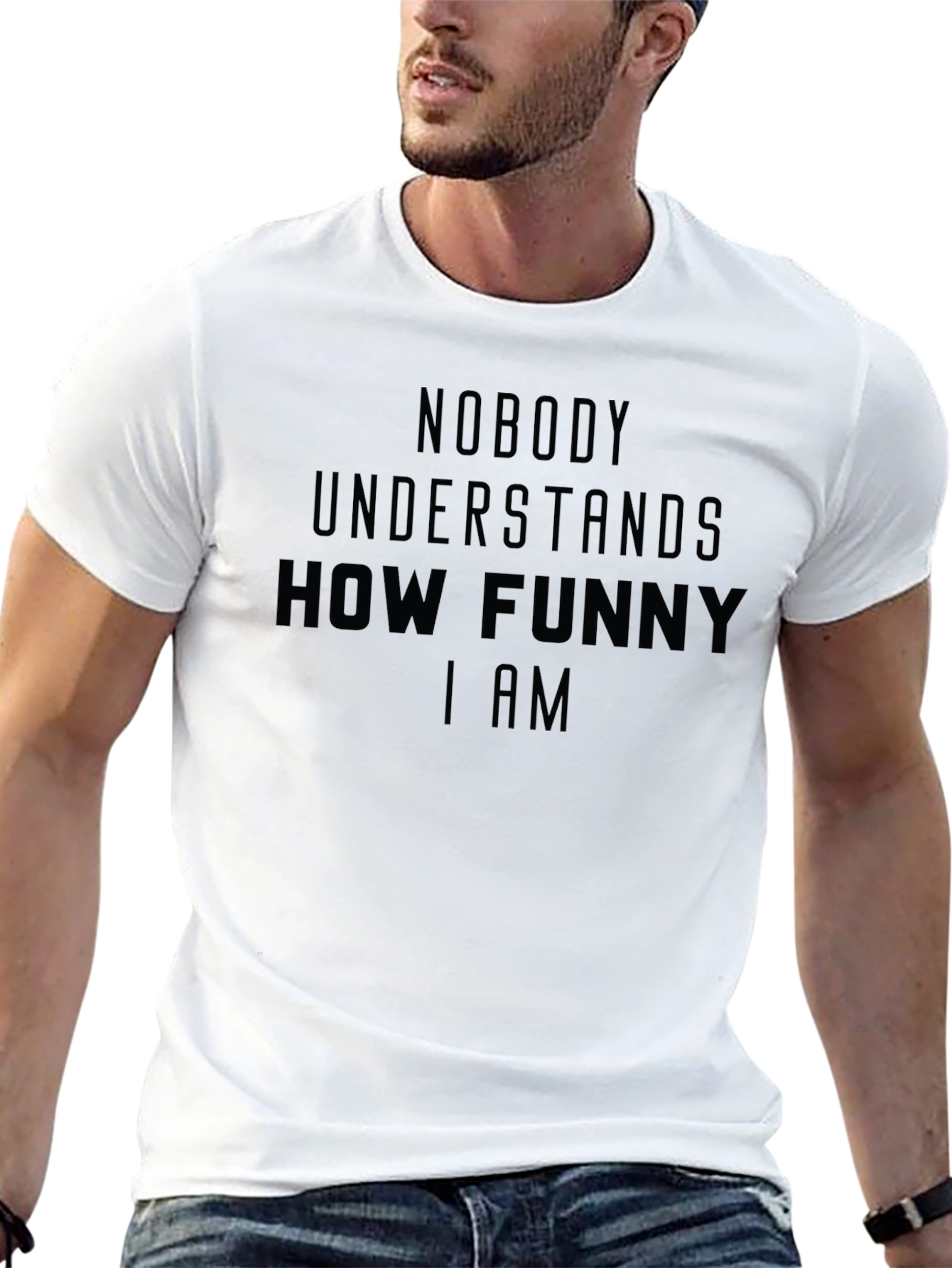 Black Funny Sarcastic Graphic T-Shirt - Nobody Understands How Funny I Am view 13