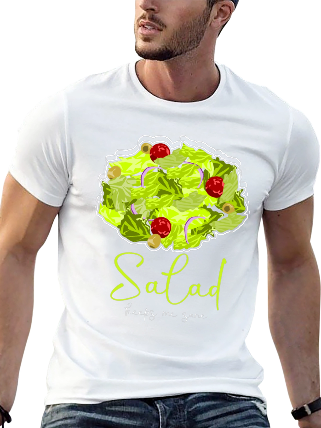 Black Salad Keeps Me Sane Graphic T-Shirt view 13