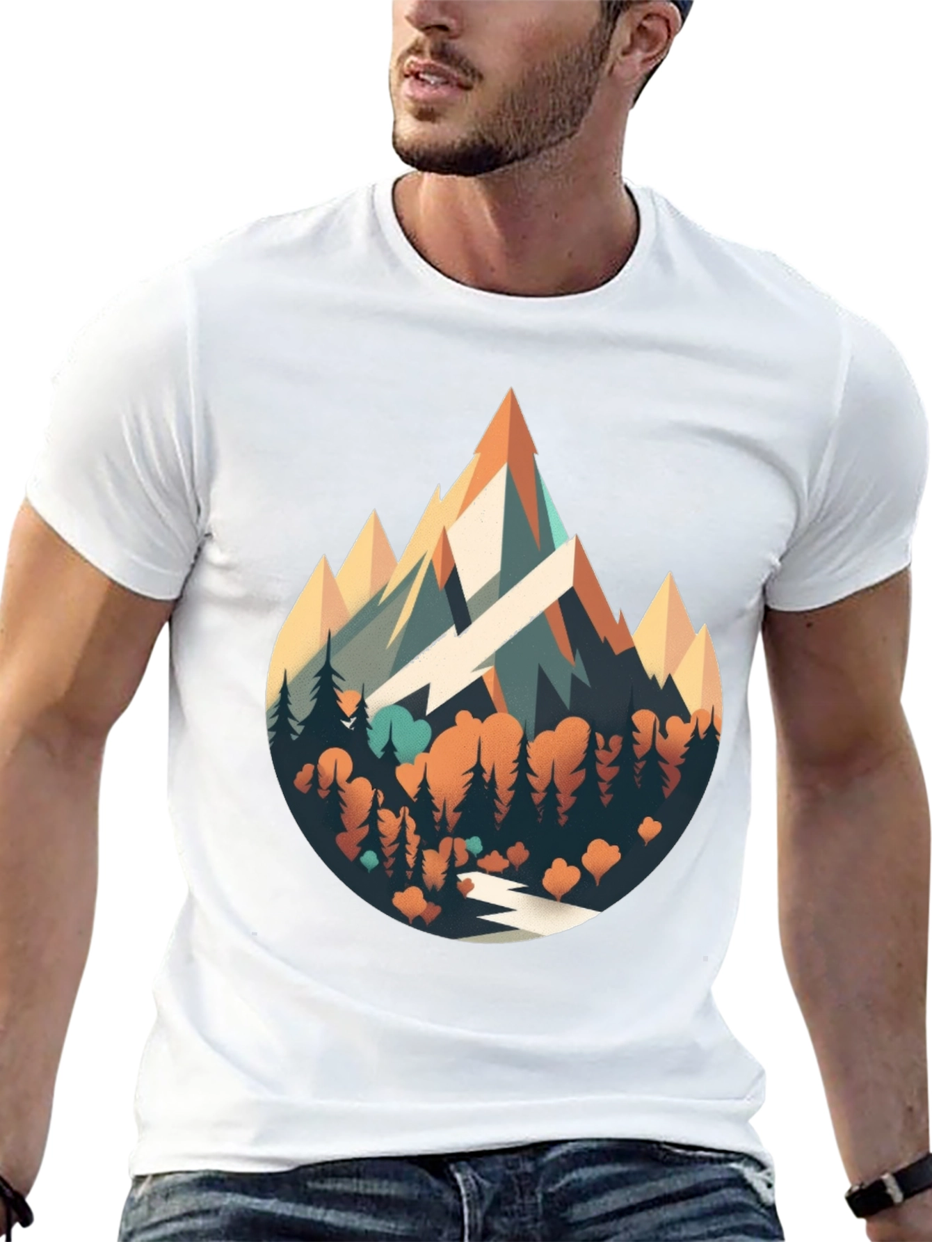 Black Mountainscape Graphic Tee - Nature Adventure Shirt view 13