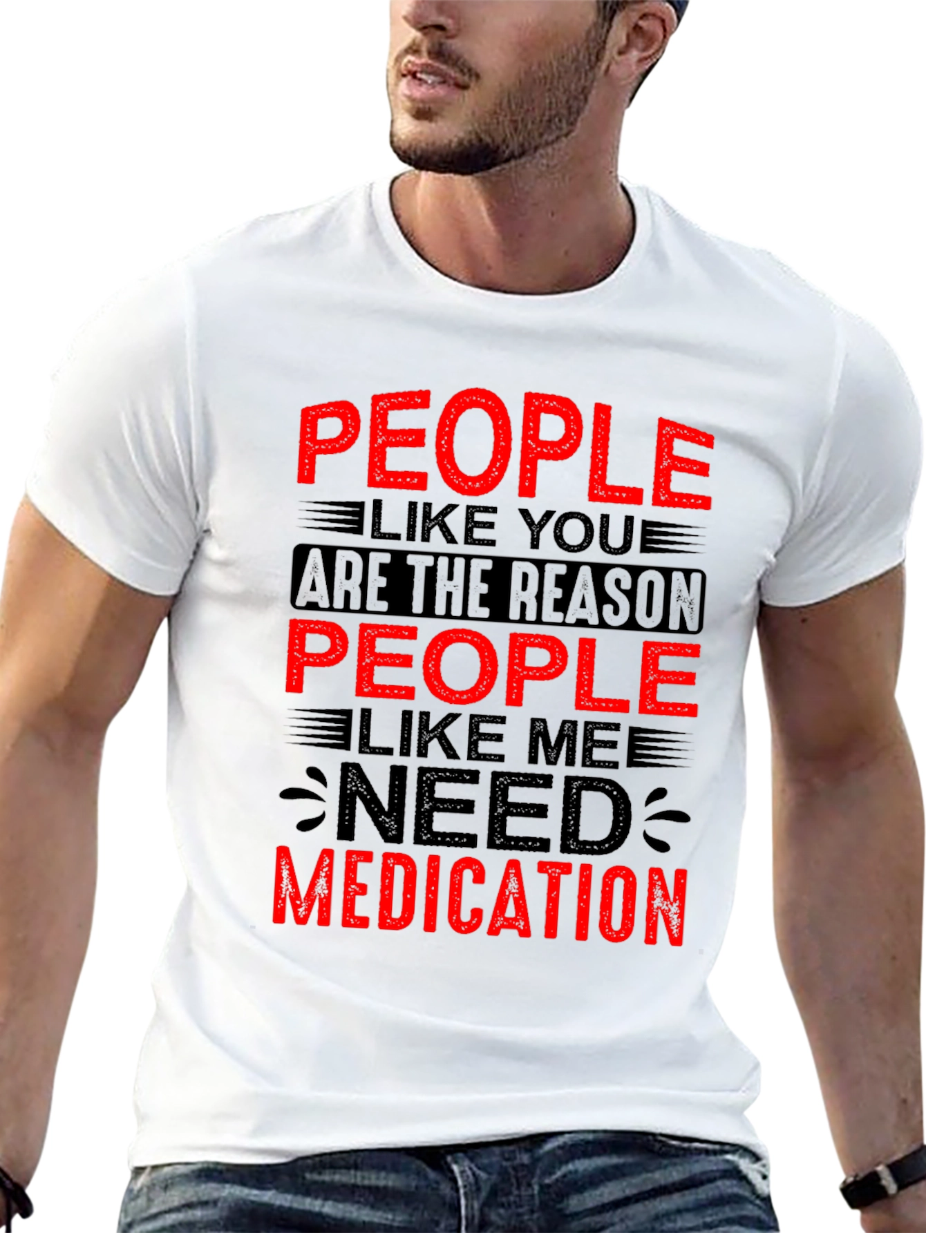 Black People Like You Need Medication Graphic T-Shirt view 13