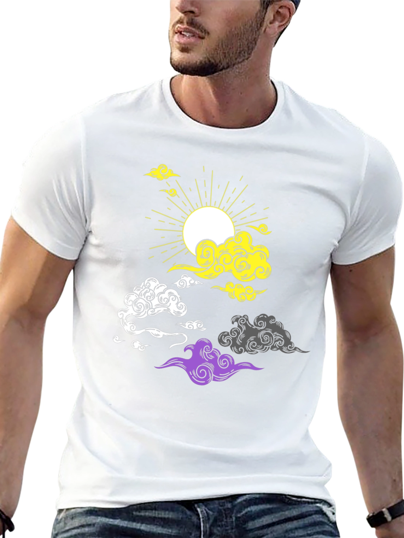 Black Nonbinary Pride Cloud T-Shirt view 13