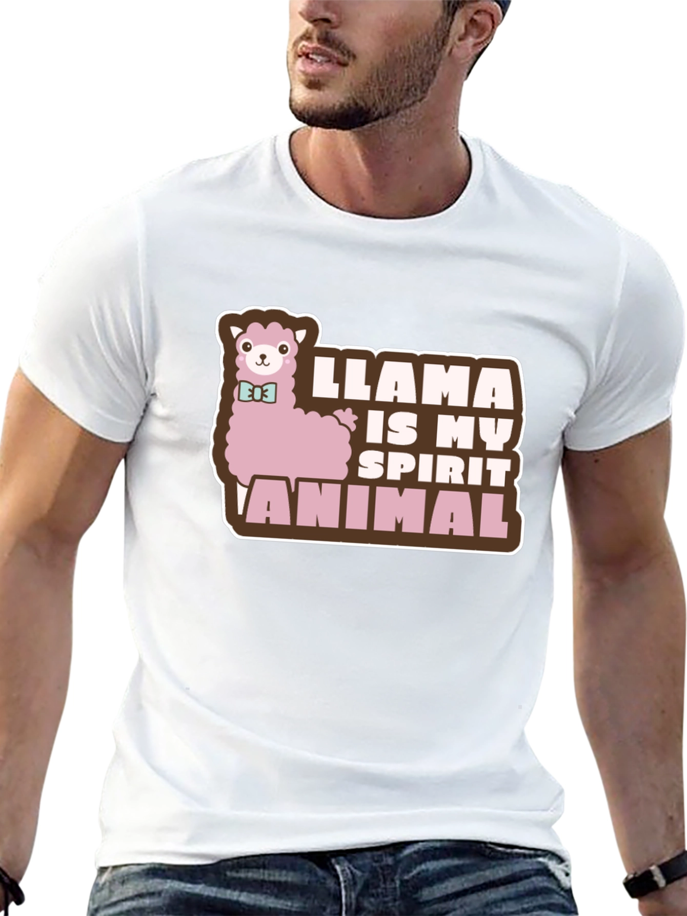 Black Llama is My Spirit Animal T-Shirt - Black Cotton Tee view 13