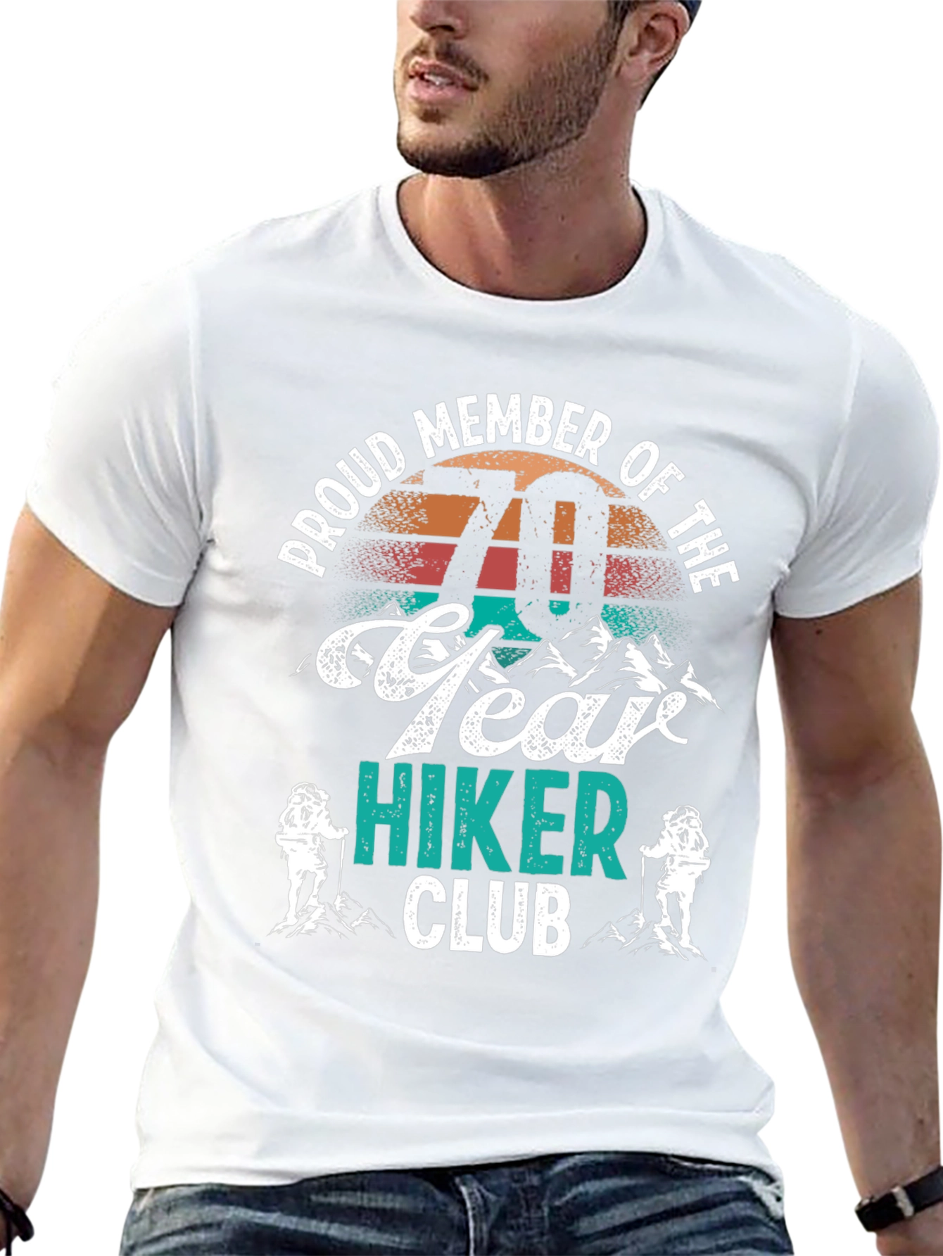 Black 70 Year Hiker Club T-Shirt - Black view 13