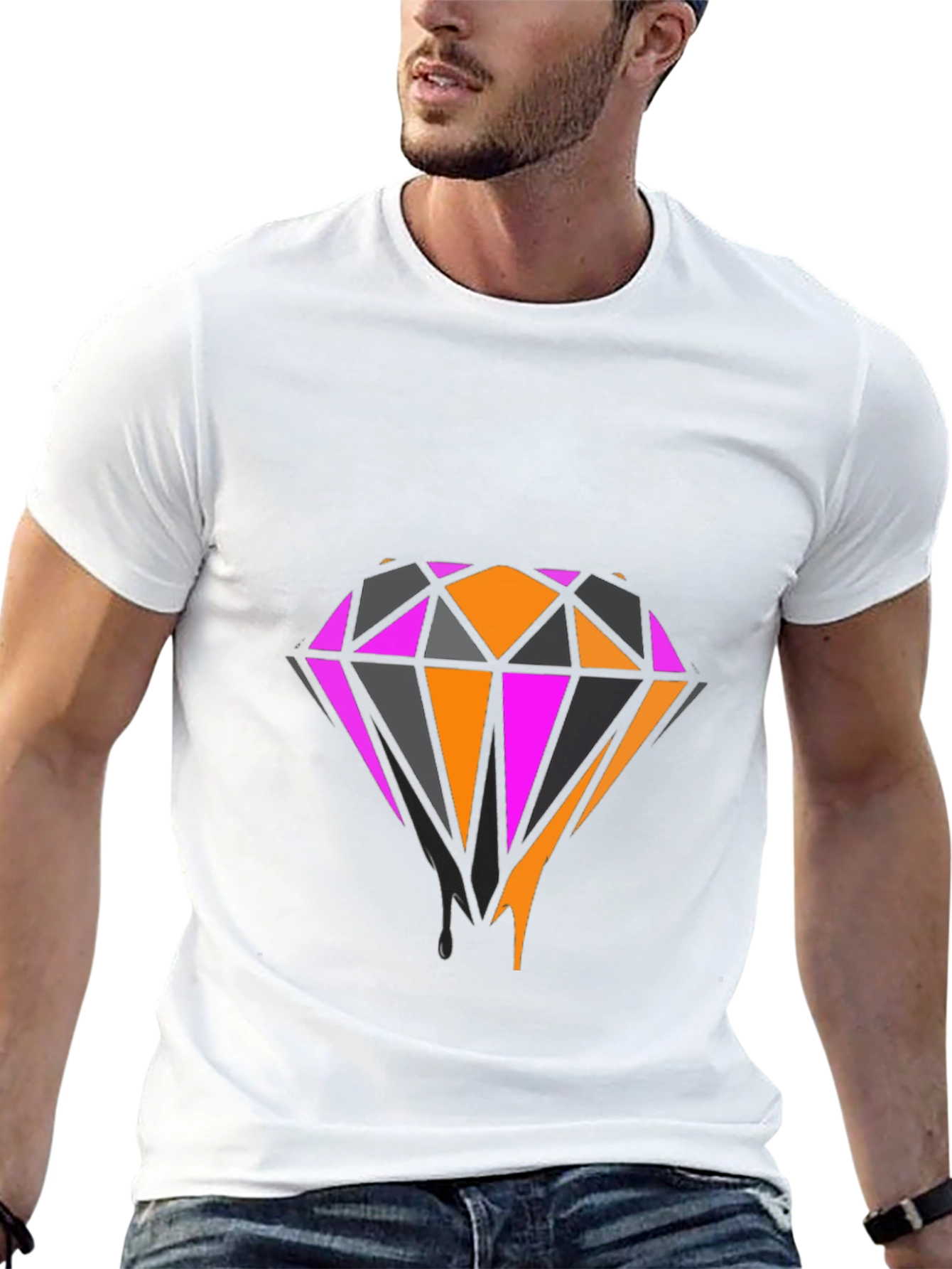 Black Bold Diamond Graphic Tee - Black view 13