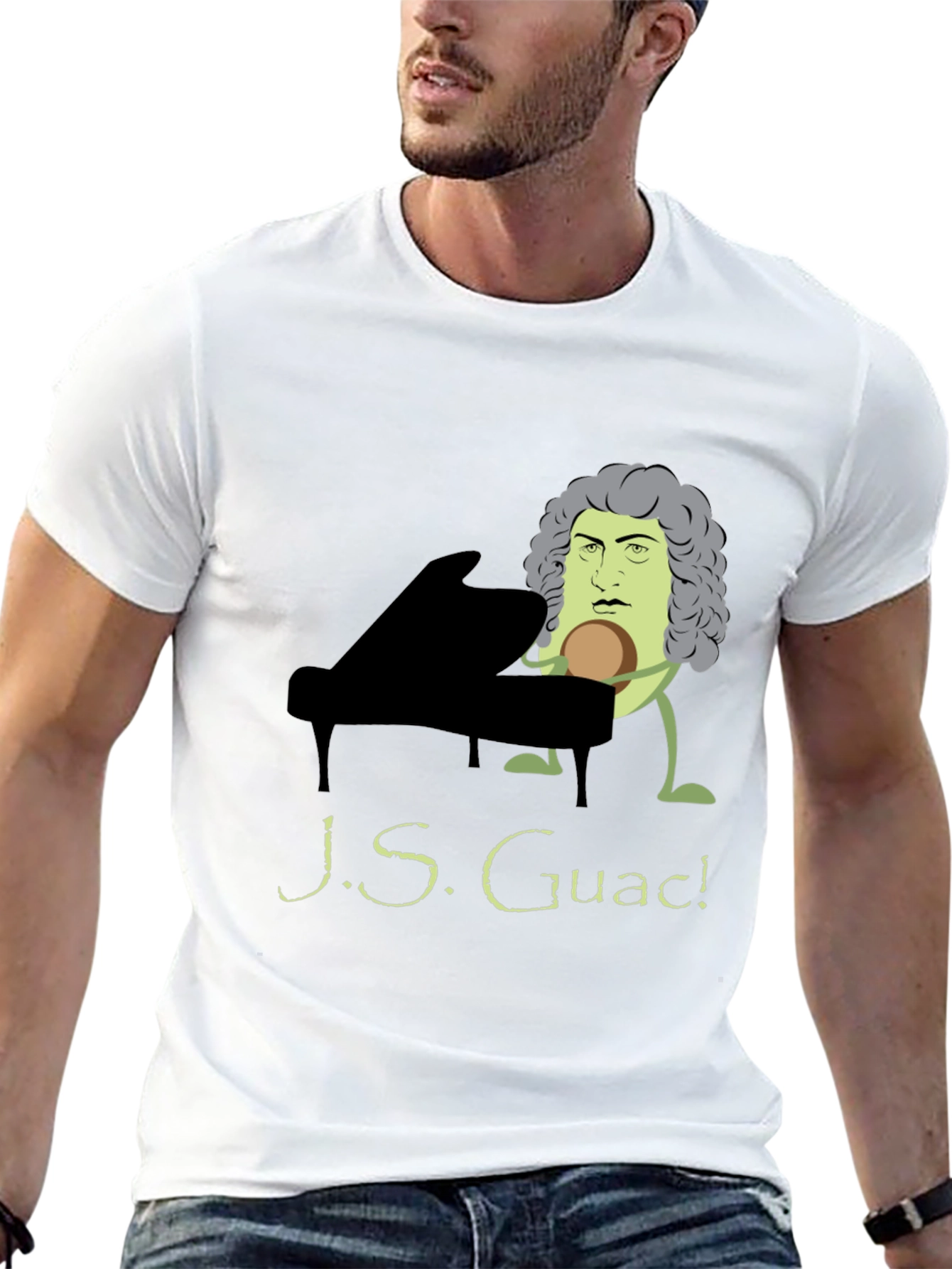 Black J.S. Guac! Funny Music T-Shirt - Black view 13
