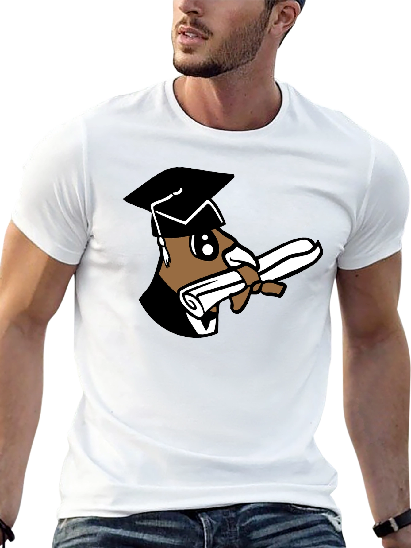 Black Graduation Bear Black T-Shirt view 13