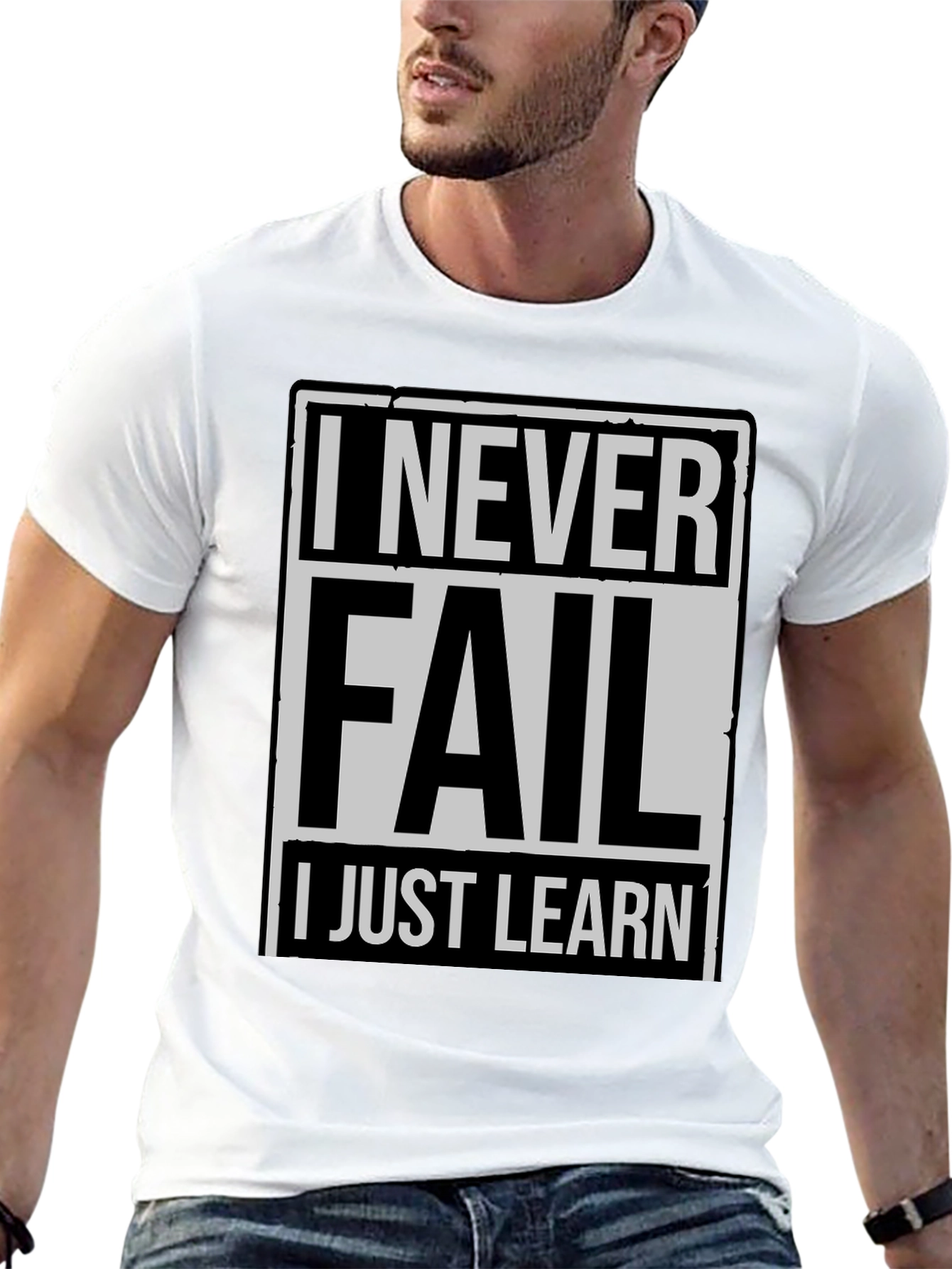 Black Never Fail, I Just Learn Men's T-Shirt view 13