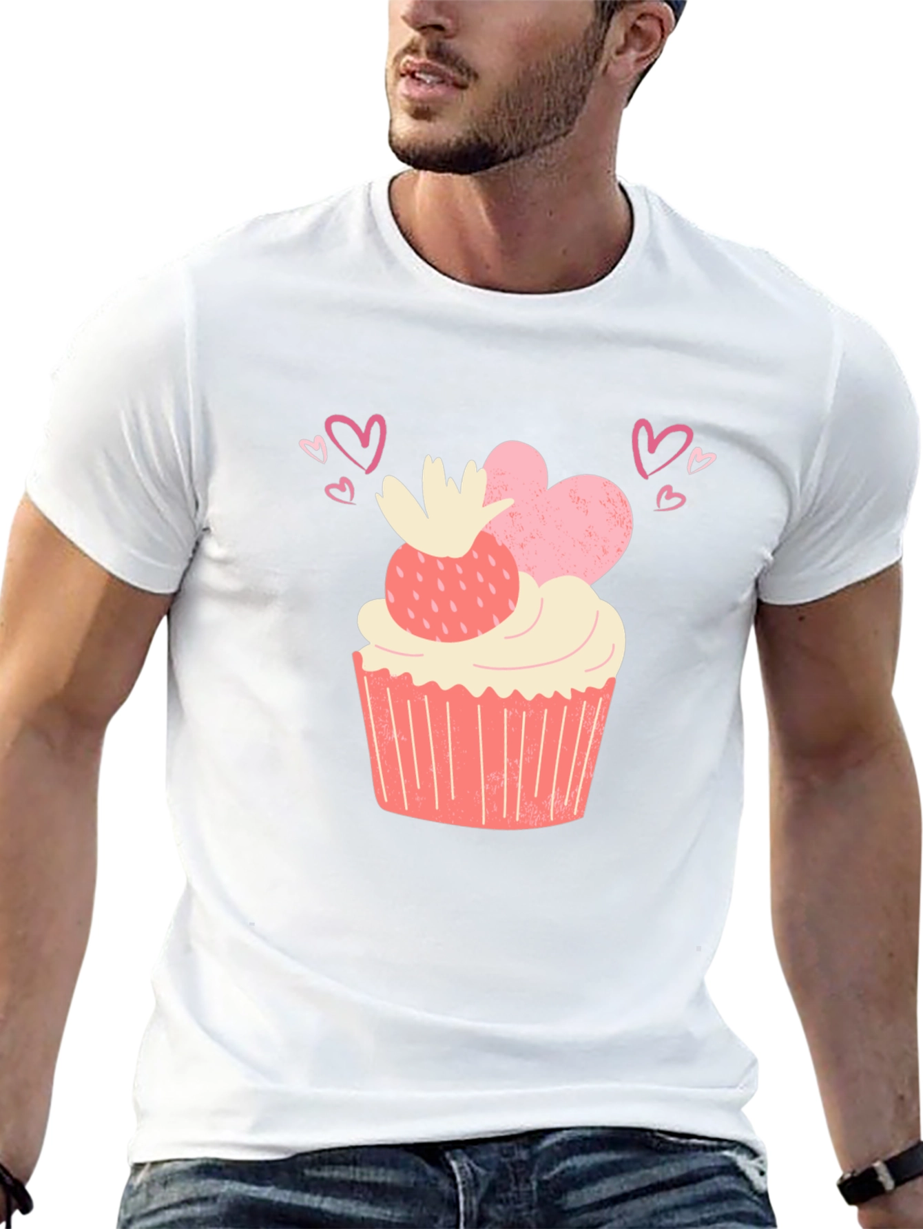 Black Sweet Treat Tee - Cupcake & Hearts Graphic T-Shirt view 13