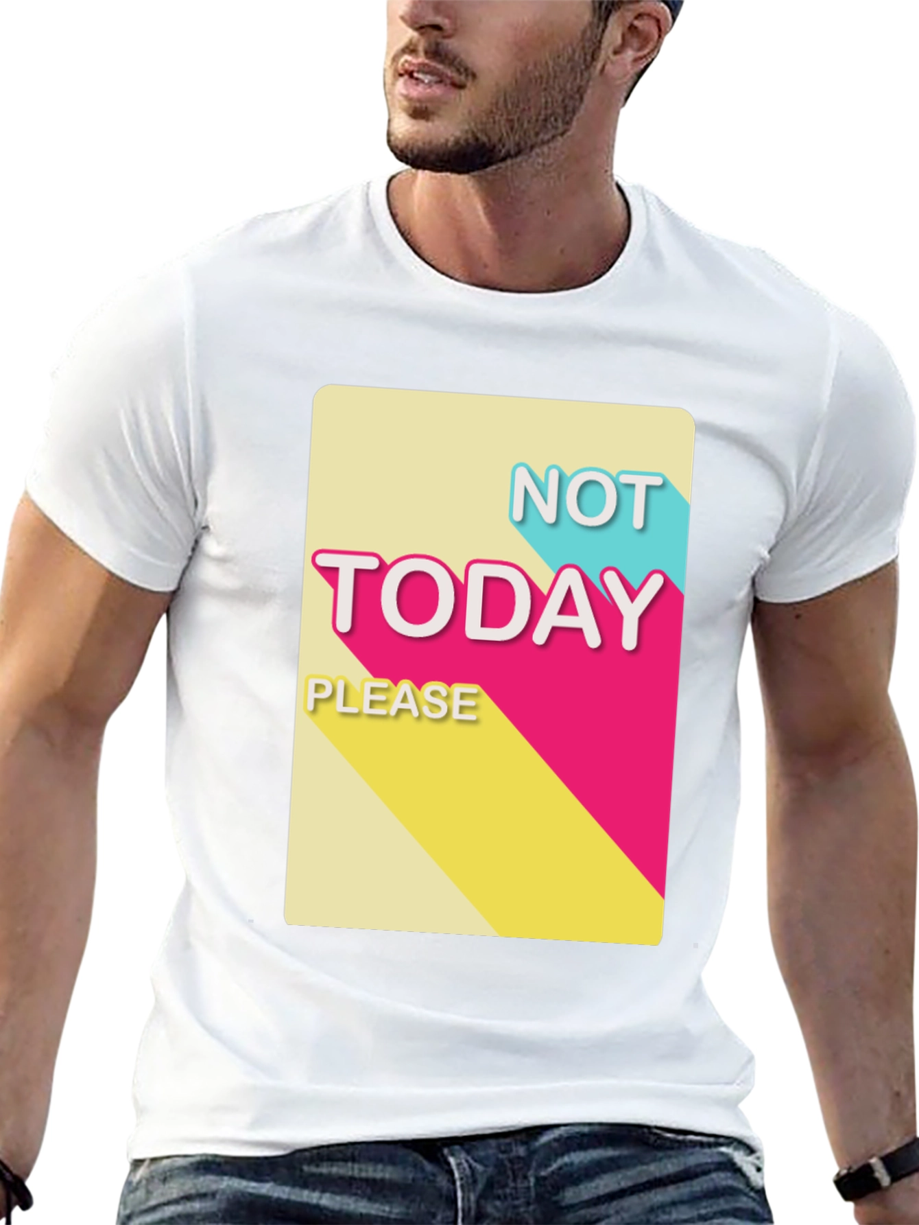 Black Not Today Please T-Shirt - Funny Slogan Tee view 13