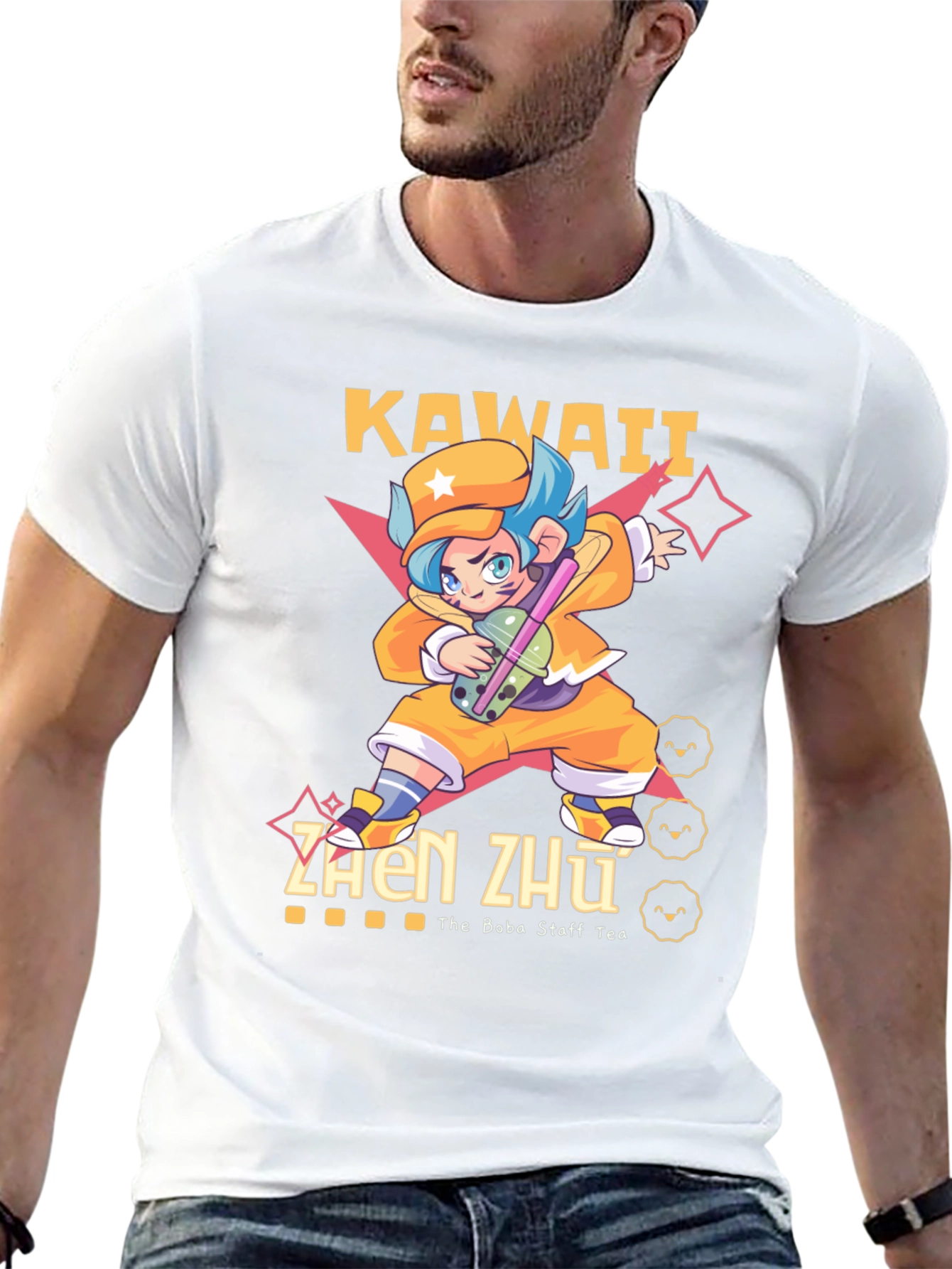 Black Kawaii Zhen Zhu Boba Tea T-Shirt view 13