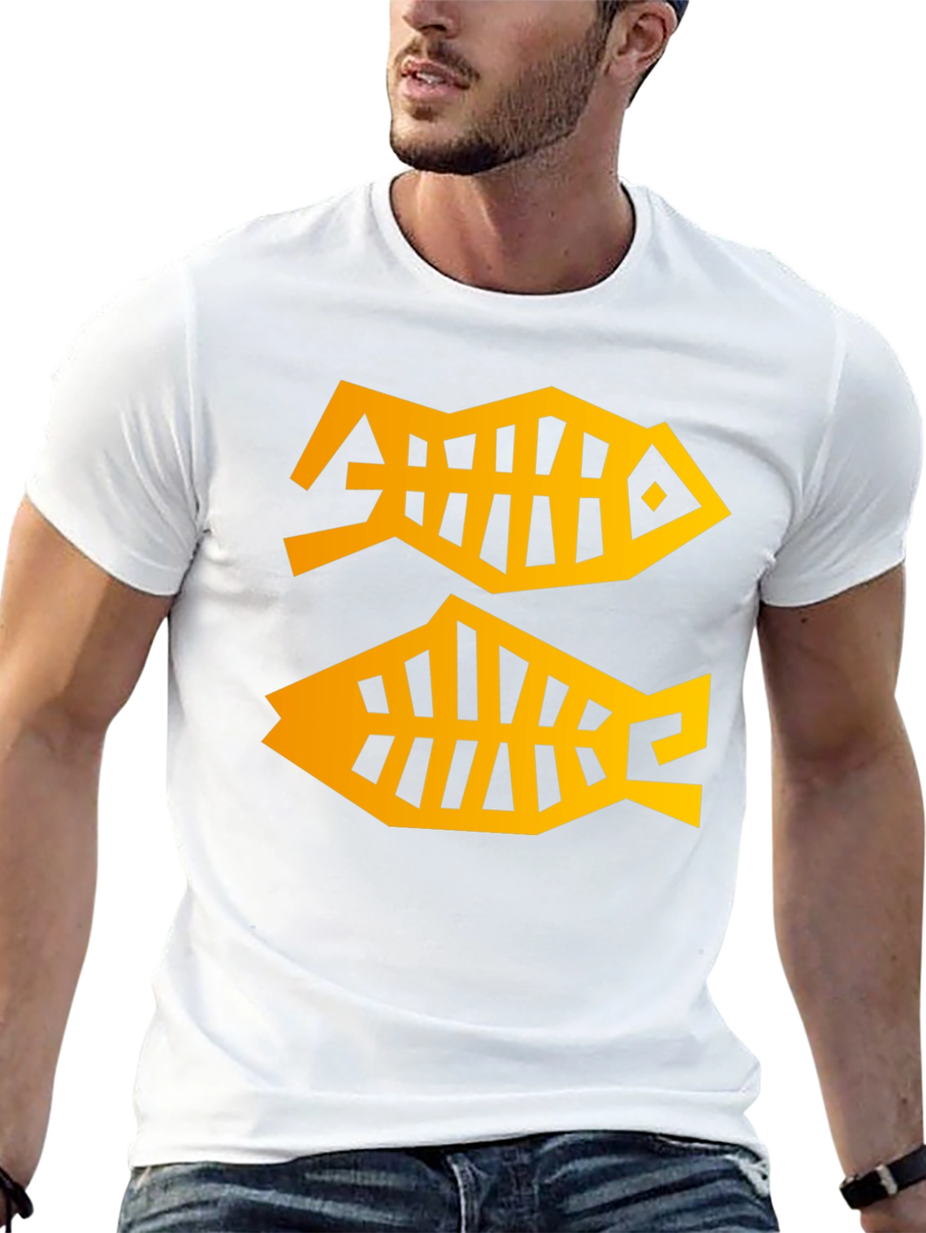 Abstract Fish T-Shirt - Black Graphic Tee - 13