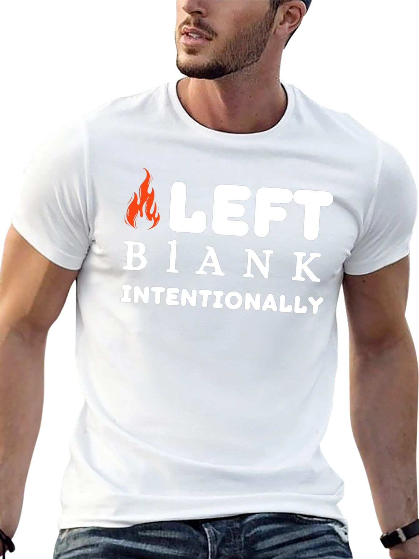 Black Funny Left Blank Intentionally Graphic T-Shirt view 13