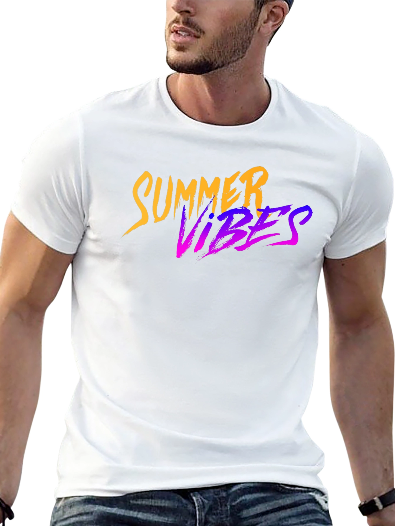 Black Summer Vibes Graphic Black T-Shirt view 13