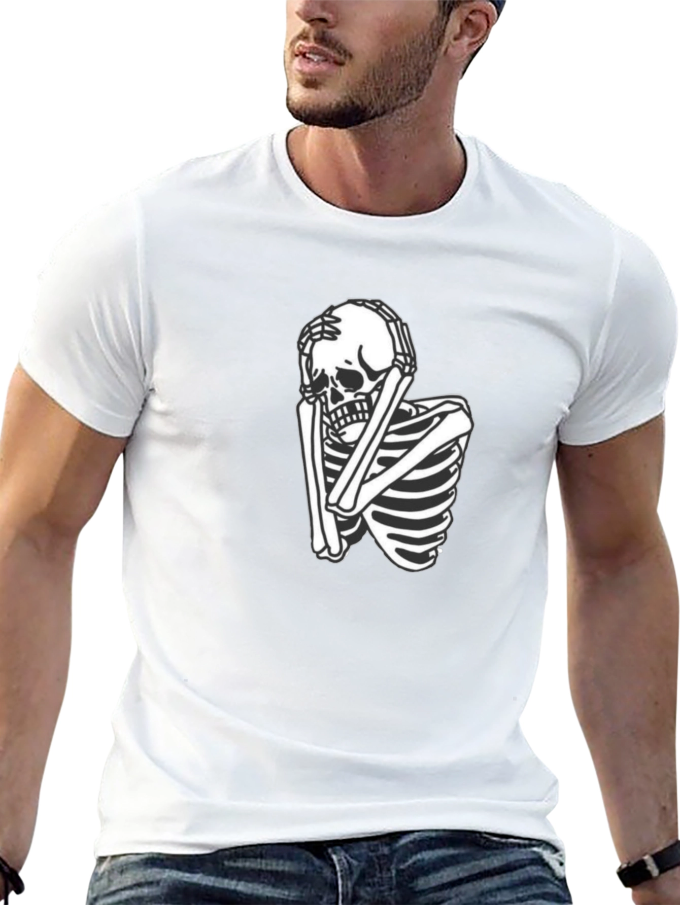 Black Skeleton Graphic Tee - Trendy Black T-Shirt view 13