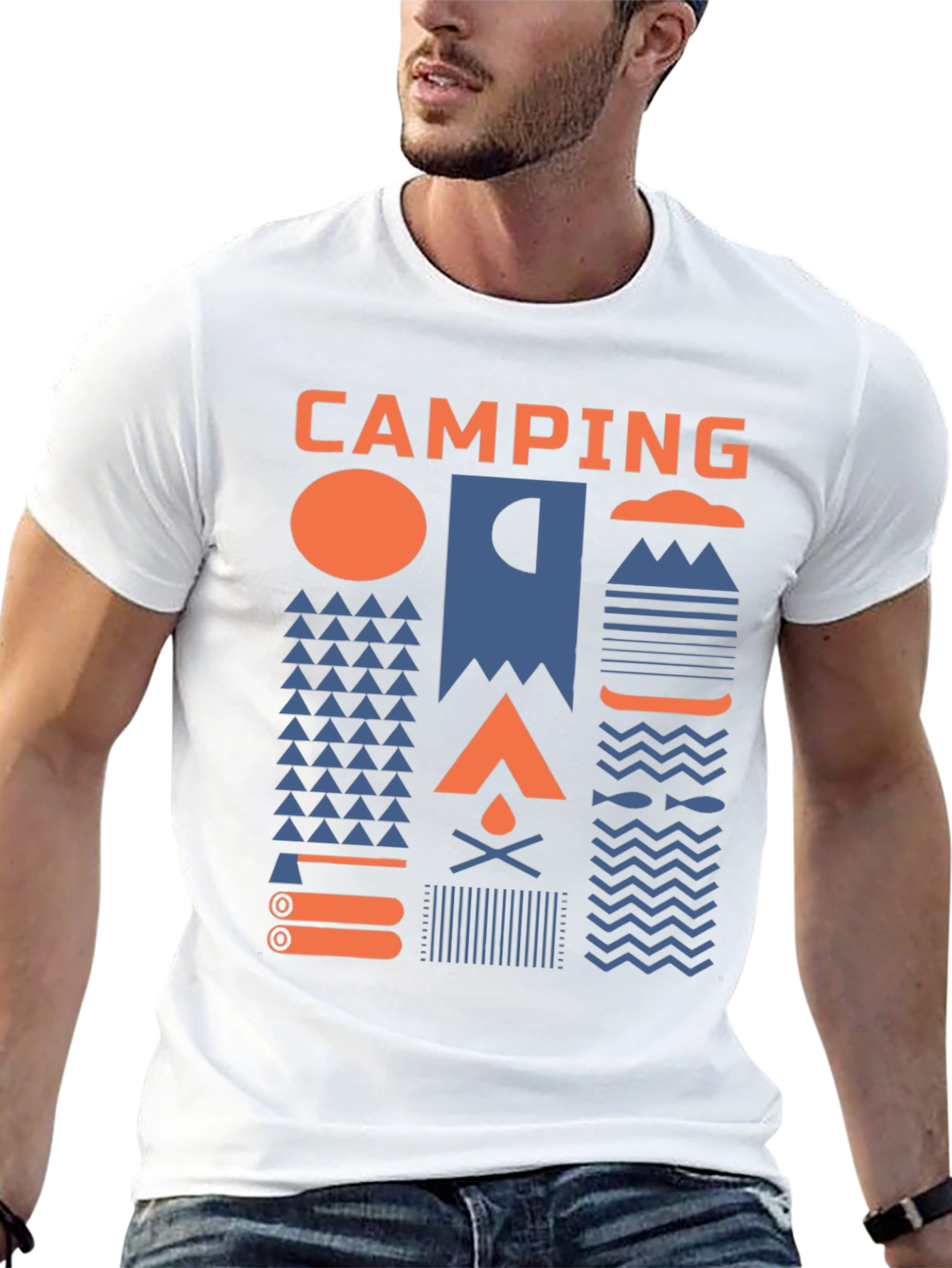 Black Camping Graphic T-Shirt - Unisex view 13