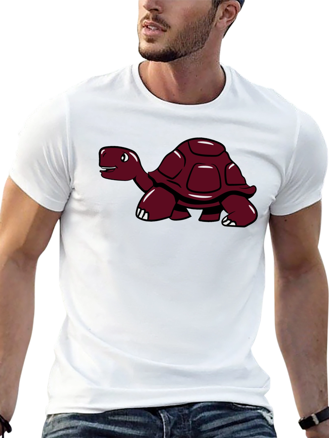 Black Turtle Graphic Tee - Black Cotton Casual Shirt view 13