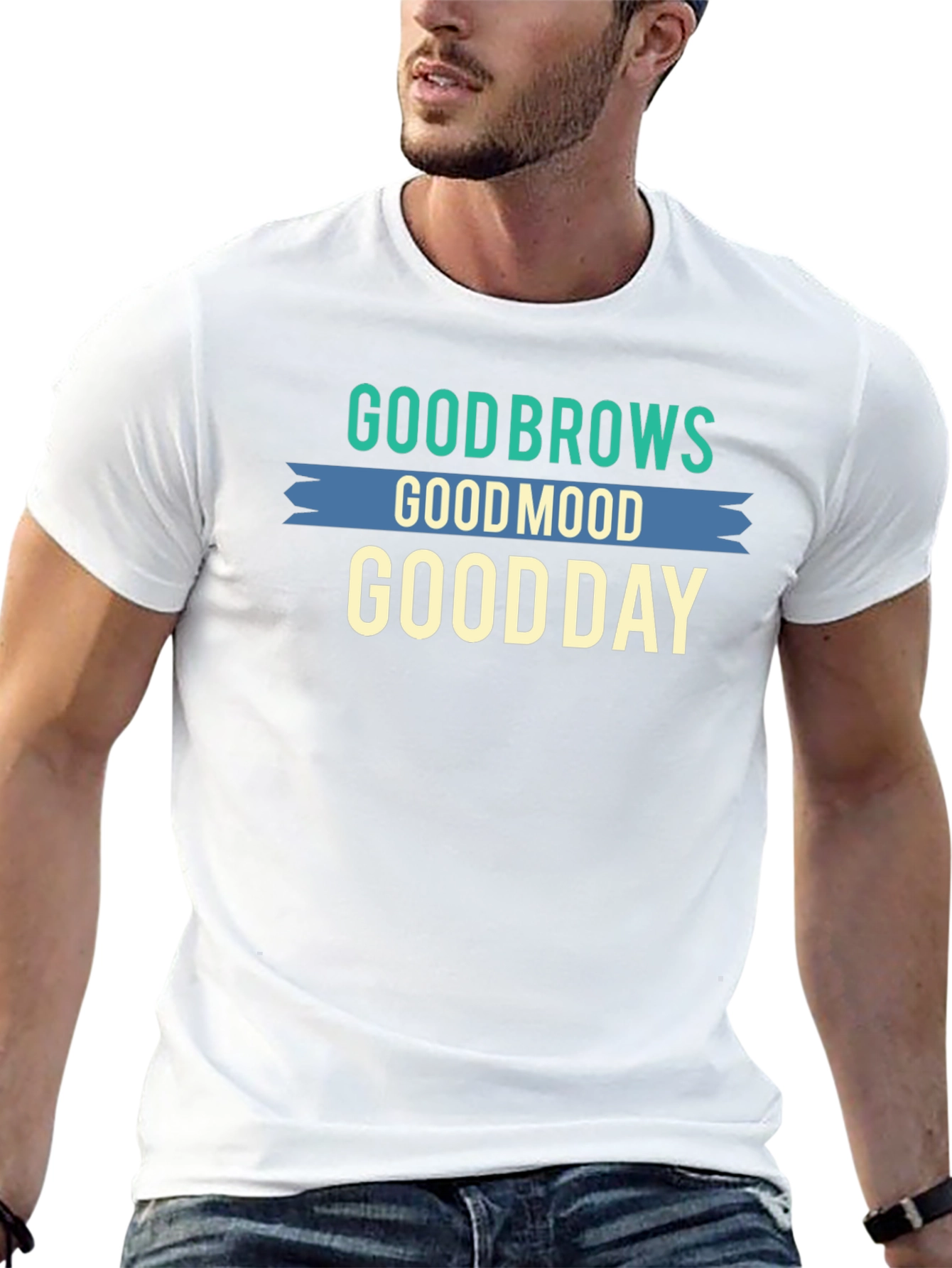 Black Good Brows Good Mood Good Day T-Shirt view 13