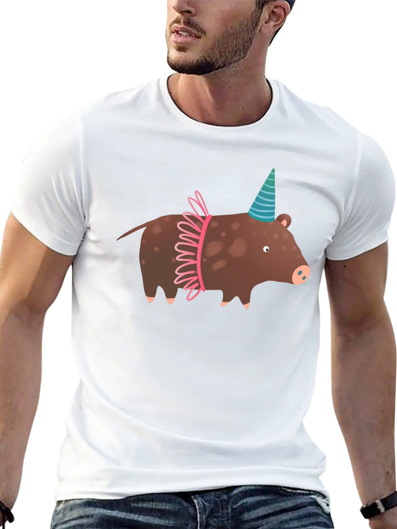 Black Party Pig T-Shirt view 13