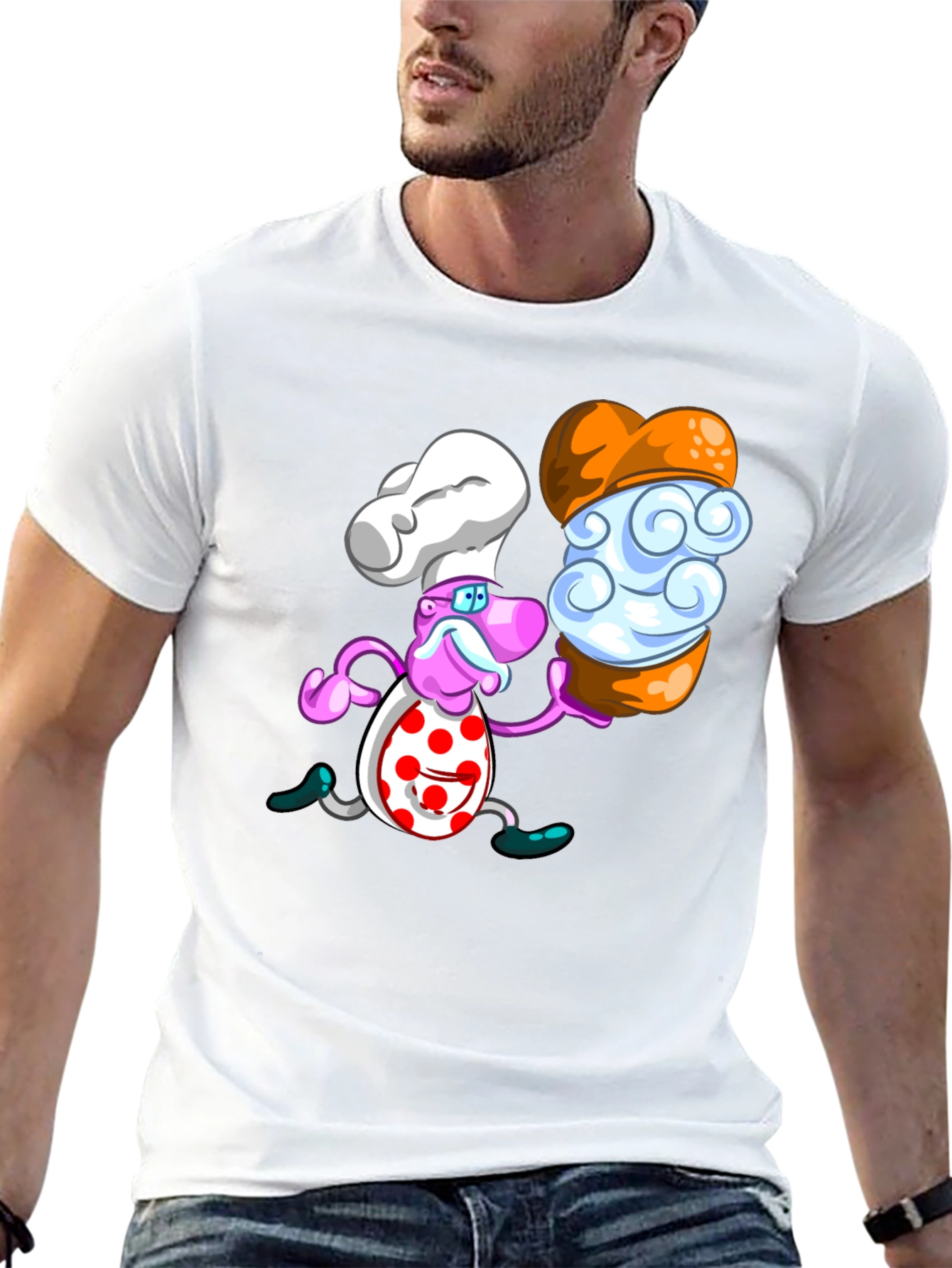 Black Chef Dessert T-Shirt - Unique Graphic Tee view 13