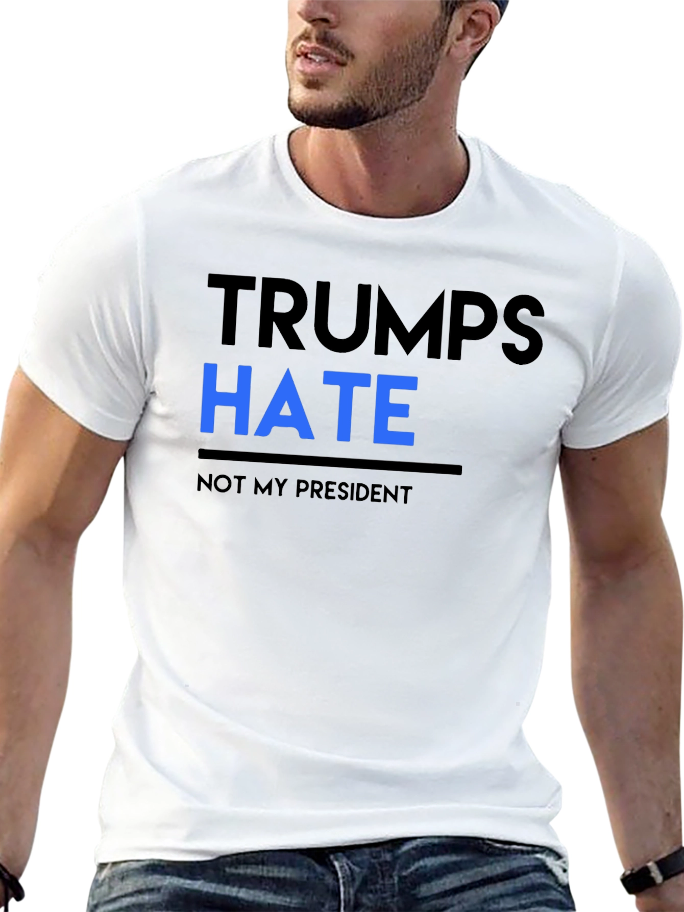 Black Trump's Hate Not My President Black Tee view 13