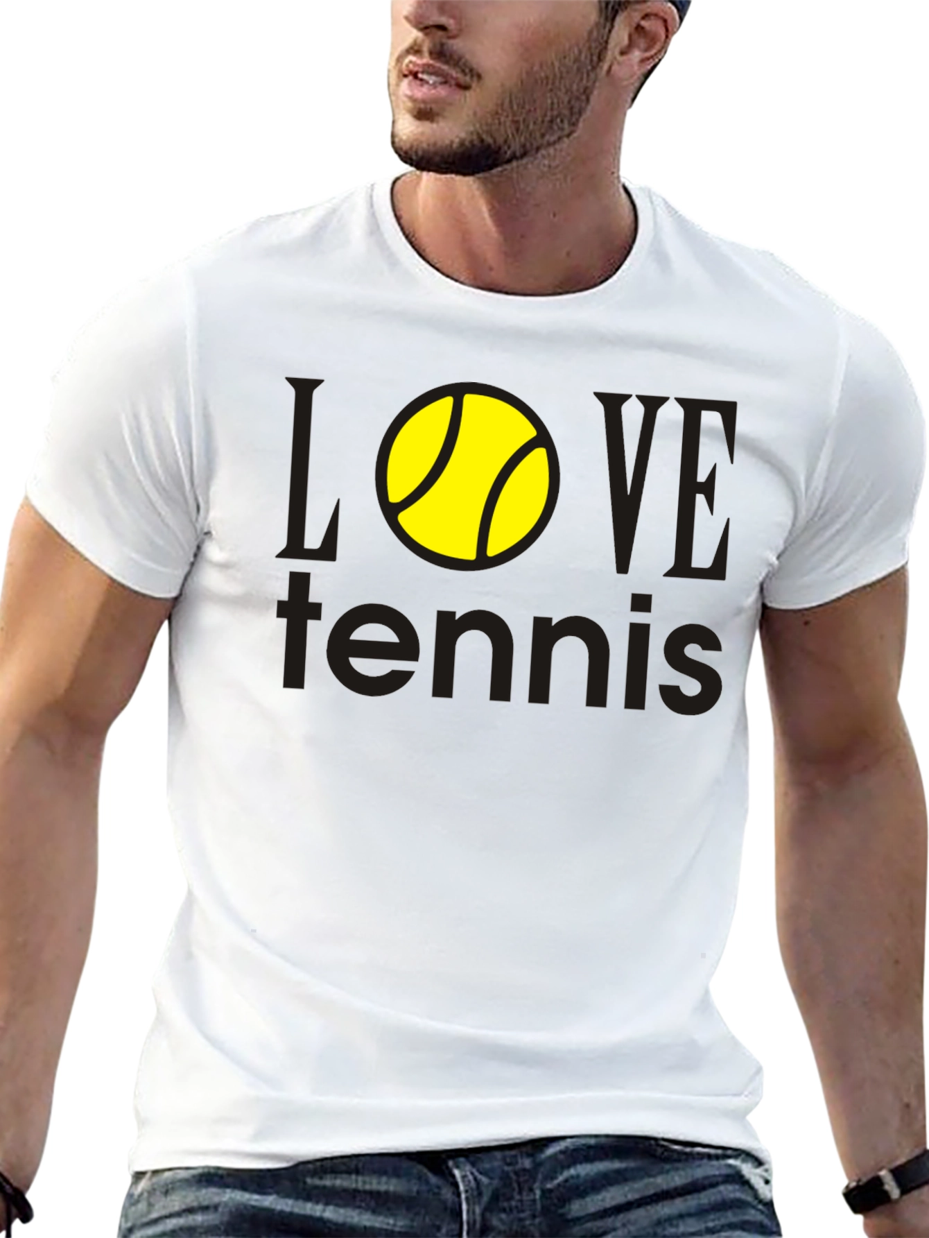 Black Love Tennis Graphic Tee - Black Cotton Shirt view 13
