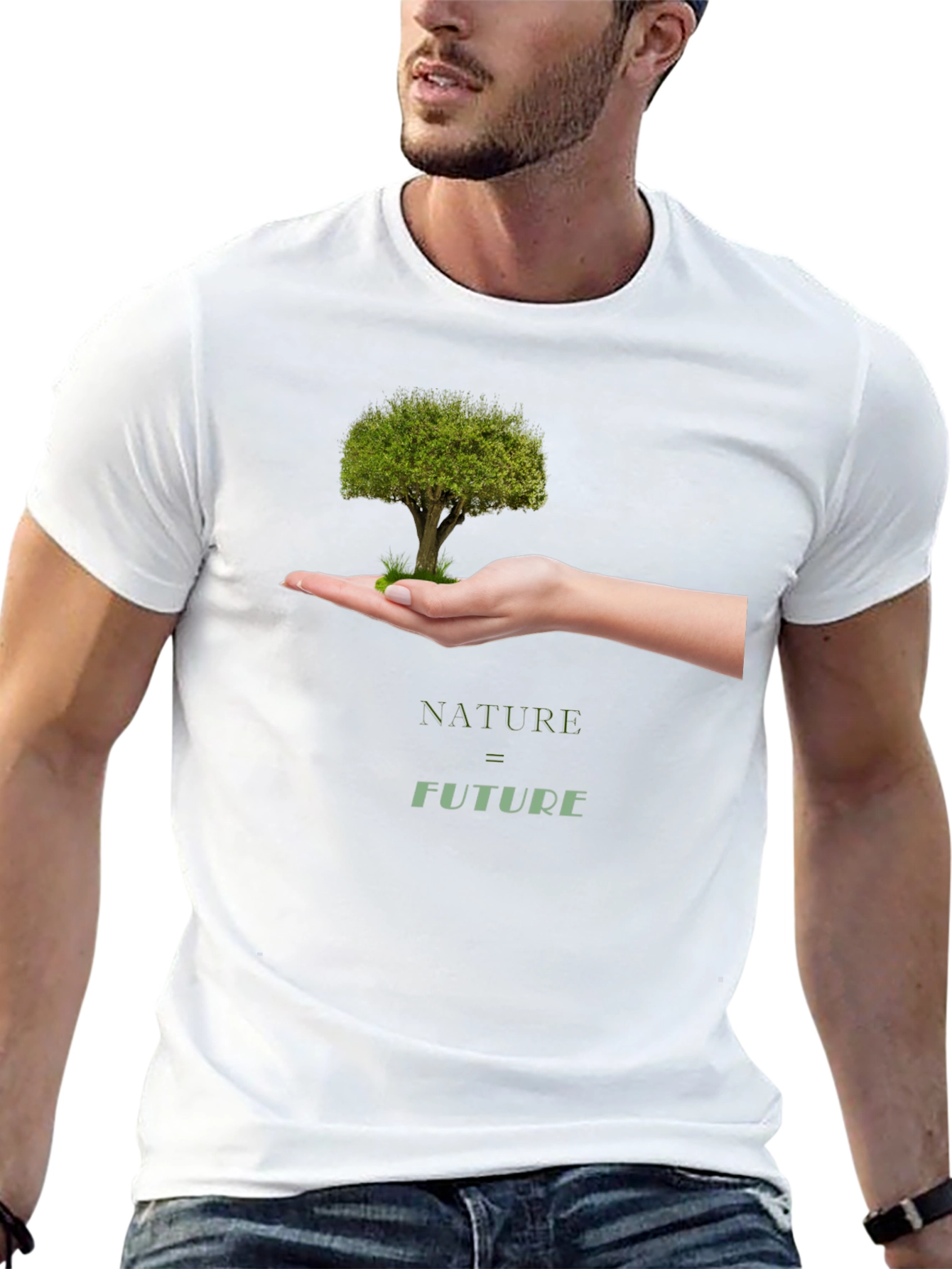 Black Nature = Future Graphic Tee - Black Cotton view 13