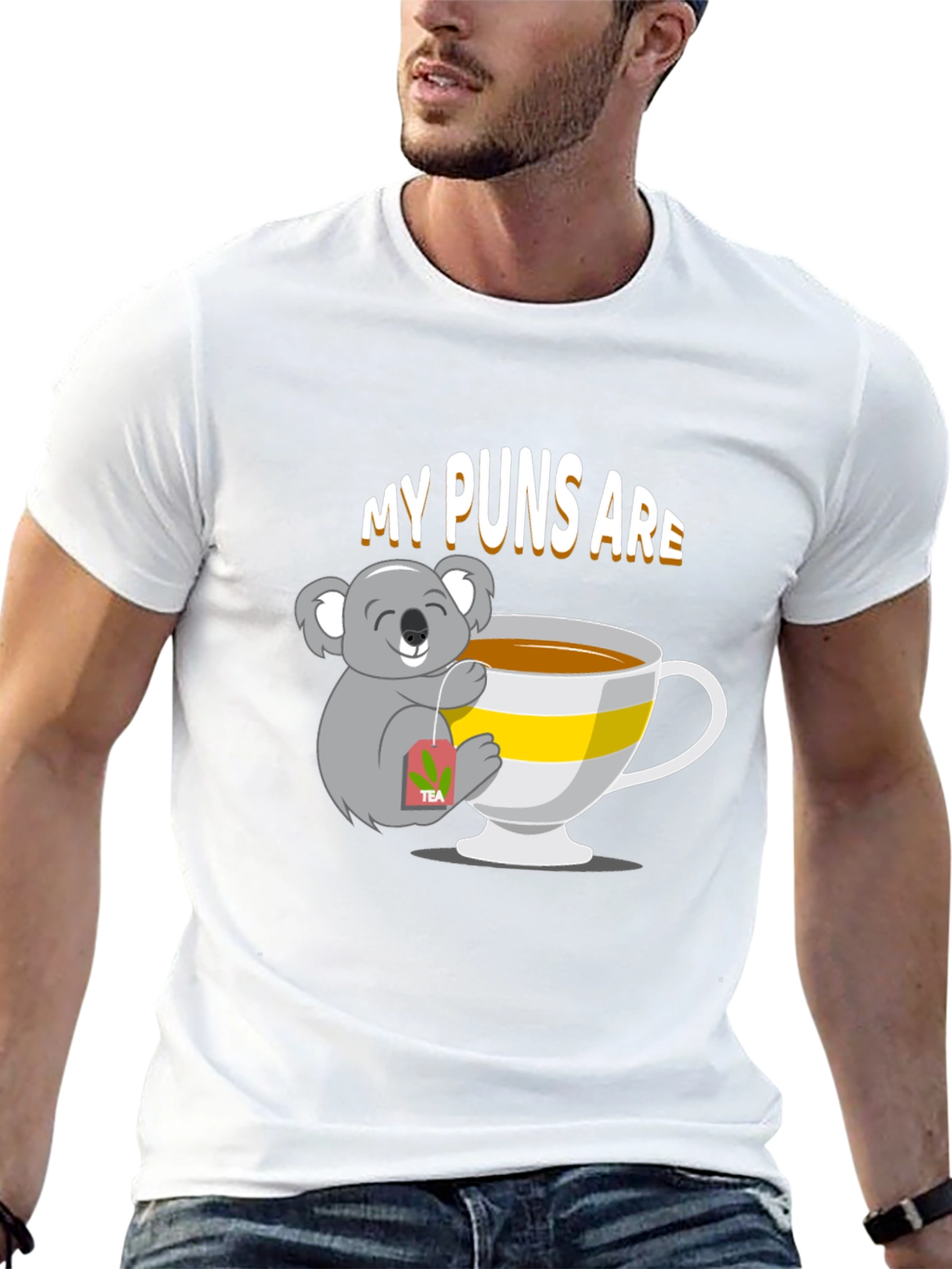 Black Koala Tea Puns T-Shirt view 13