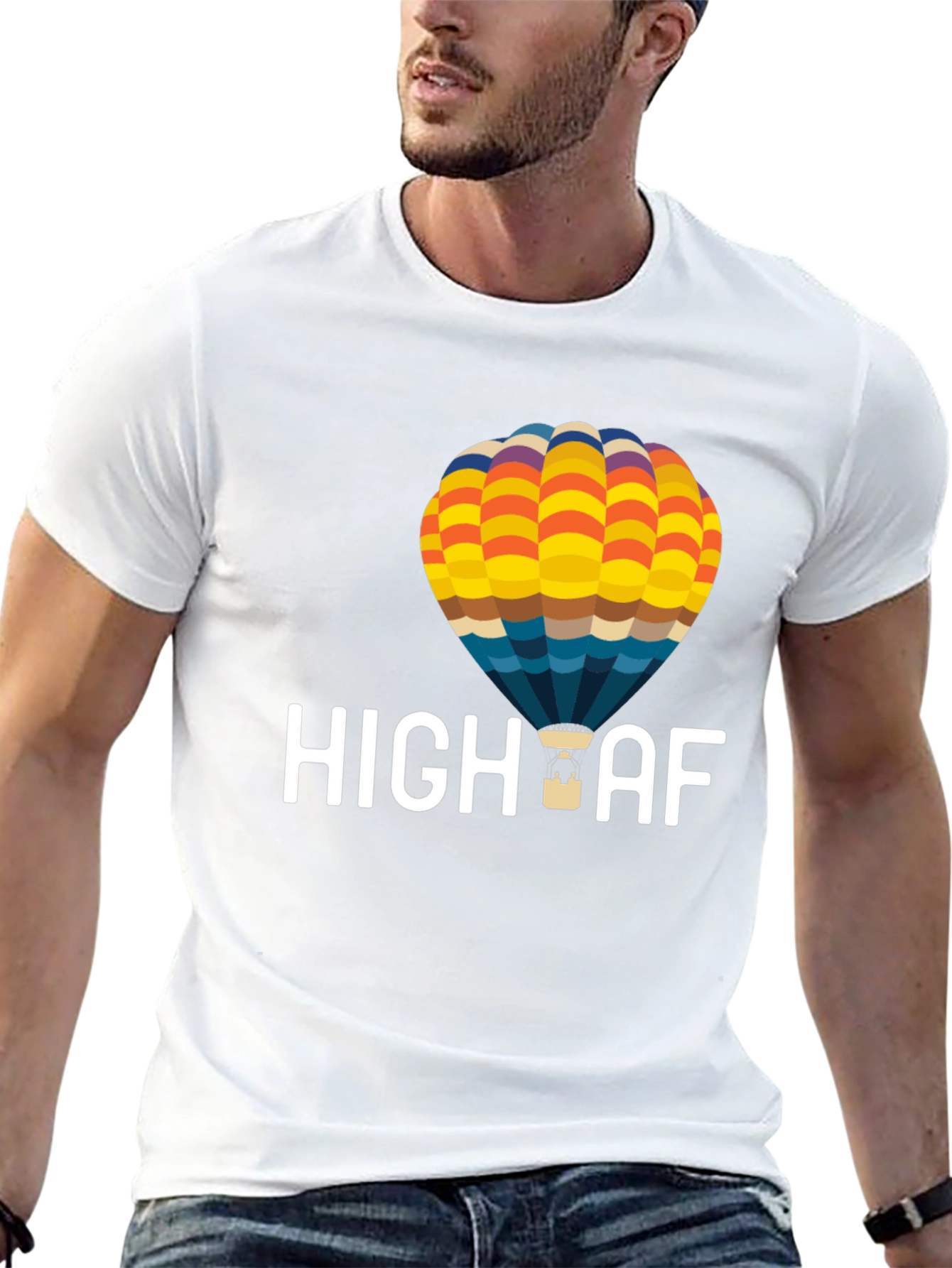Black High AF Hot Air Balloon T-Shirt - Black view 13