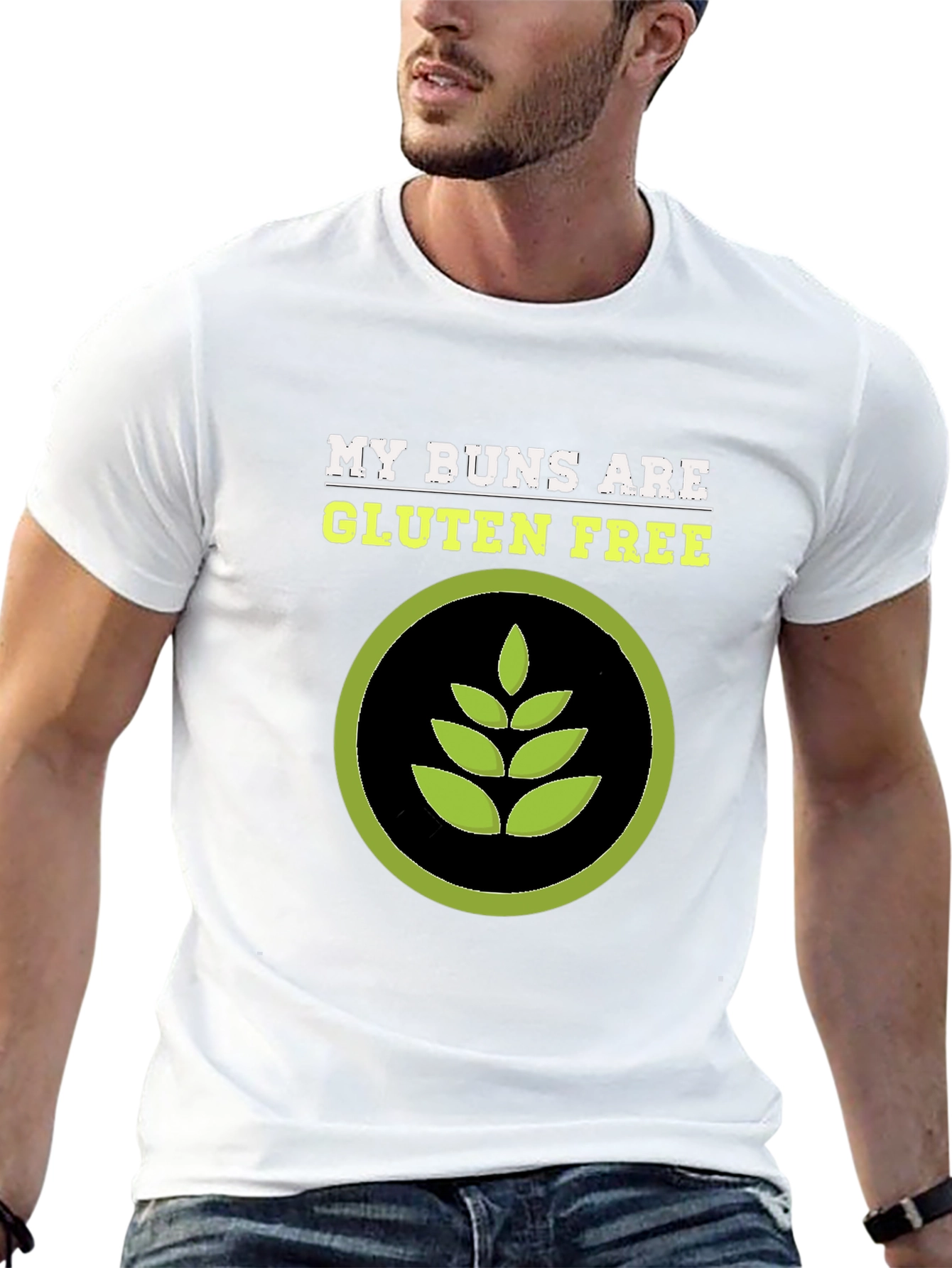 Black Gluten-Free Buns Graphic T-Shirt view 13