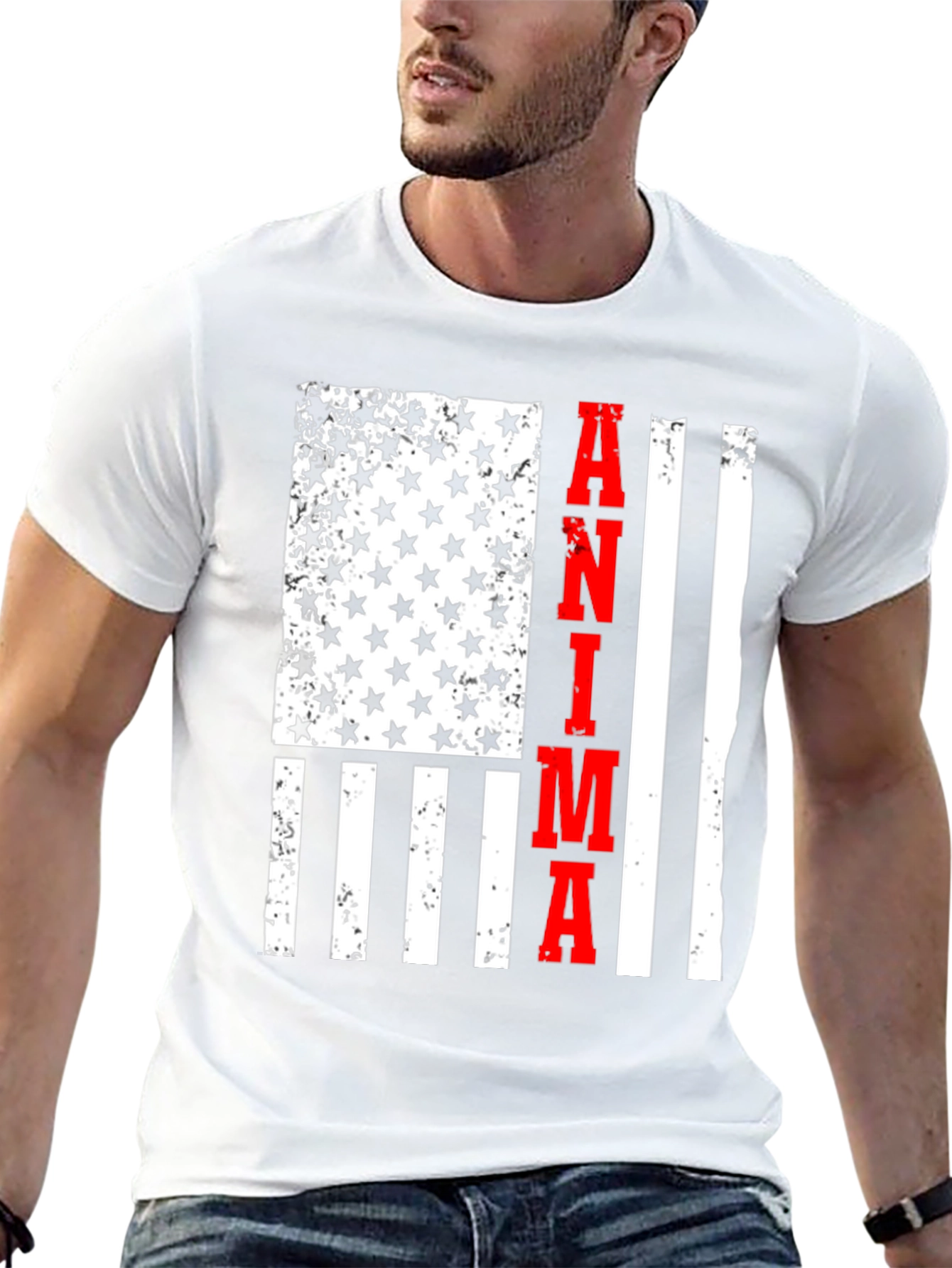 Black Anima USA Flag Graphic Tee - Black view 13