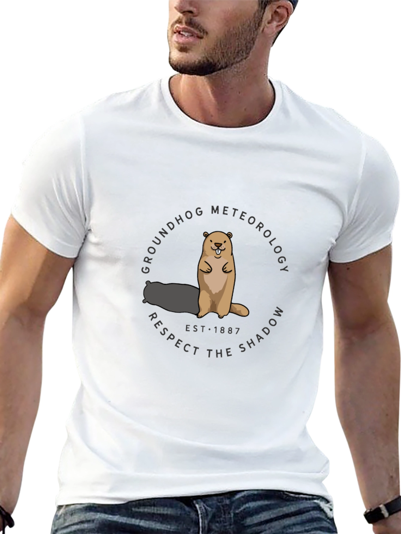 Black Groundhog Meteorology T-Shirt view 13