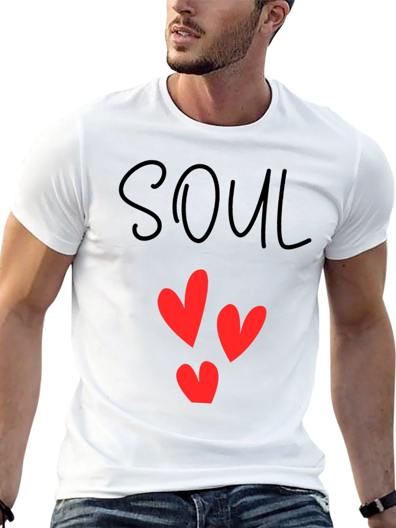 Black Soul Mate Heart Graphic T-Shirt view 13