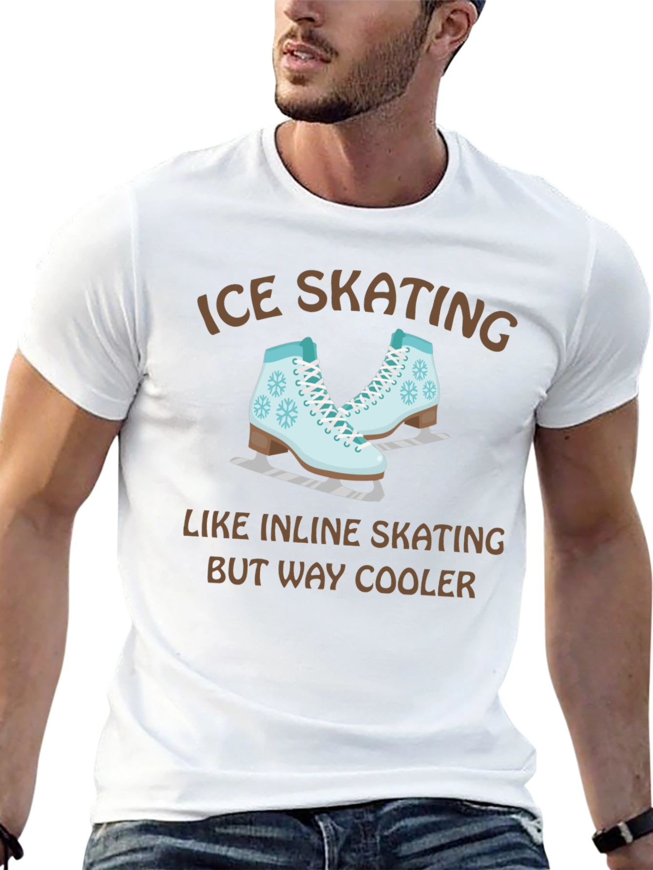 Black Ice Skating T-Shirt - Cooler Than Inline Skating! view 13